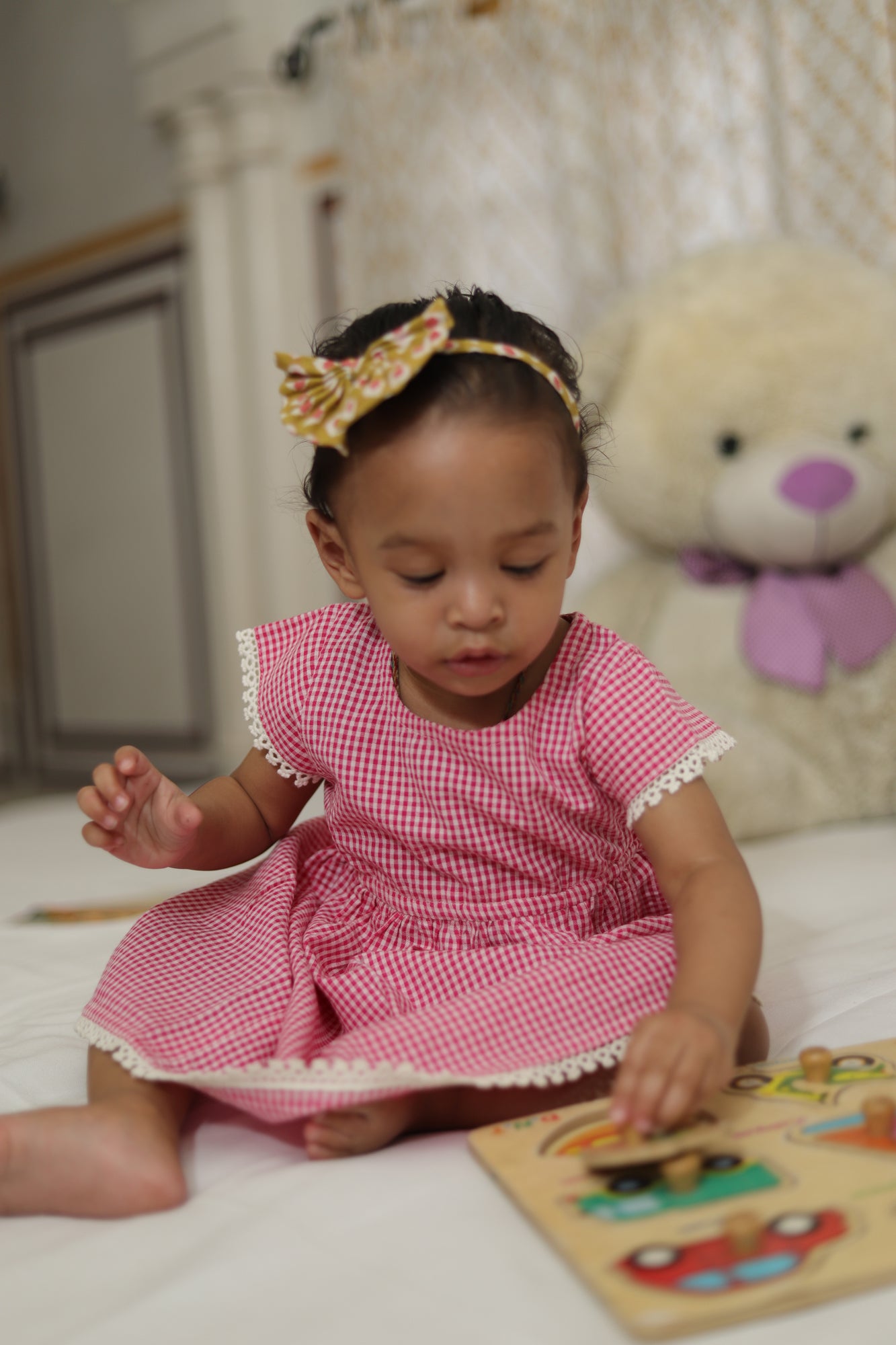 Red Checks Girl Frock