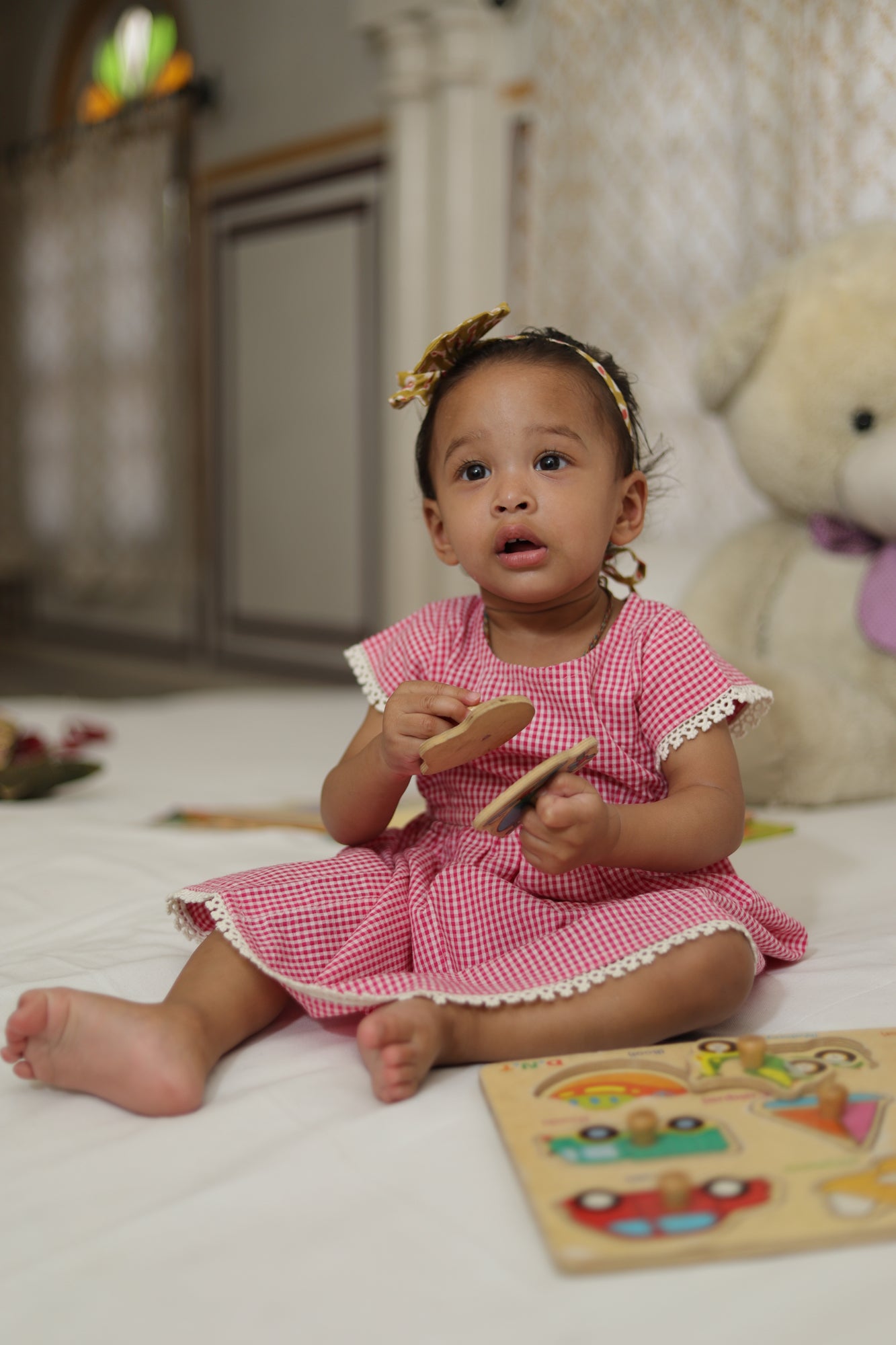 Red Checks Girl Frock