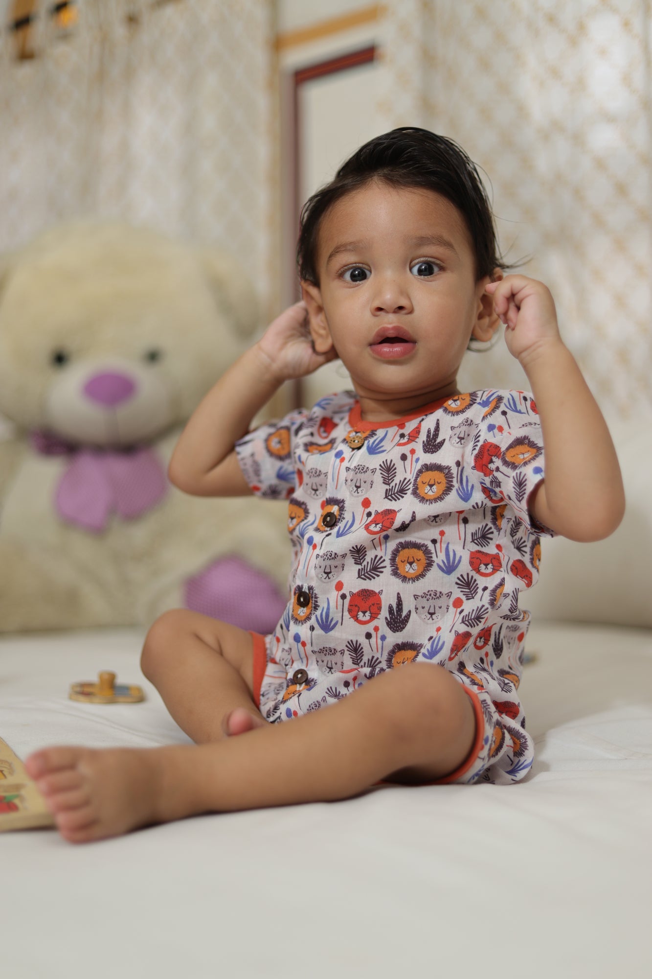Infant Lion Safari Top With Shorts
