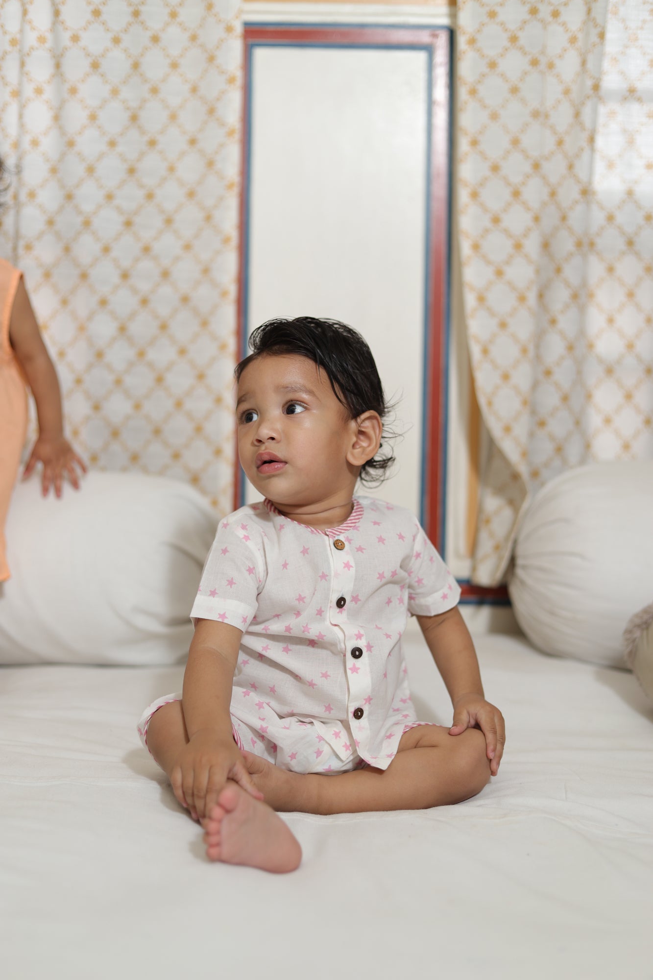 Pink Galaxy Infant Top With Shorts