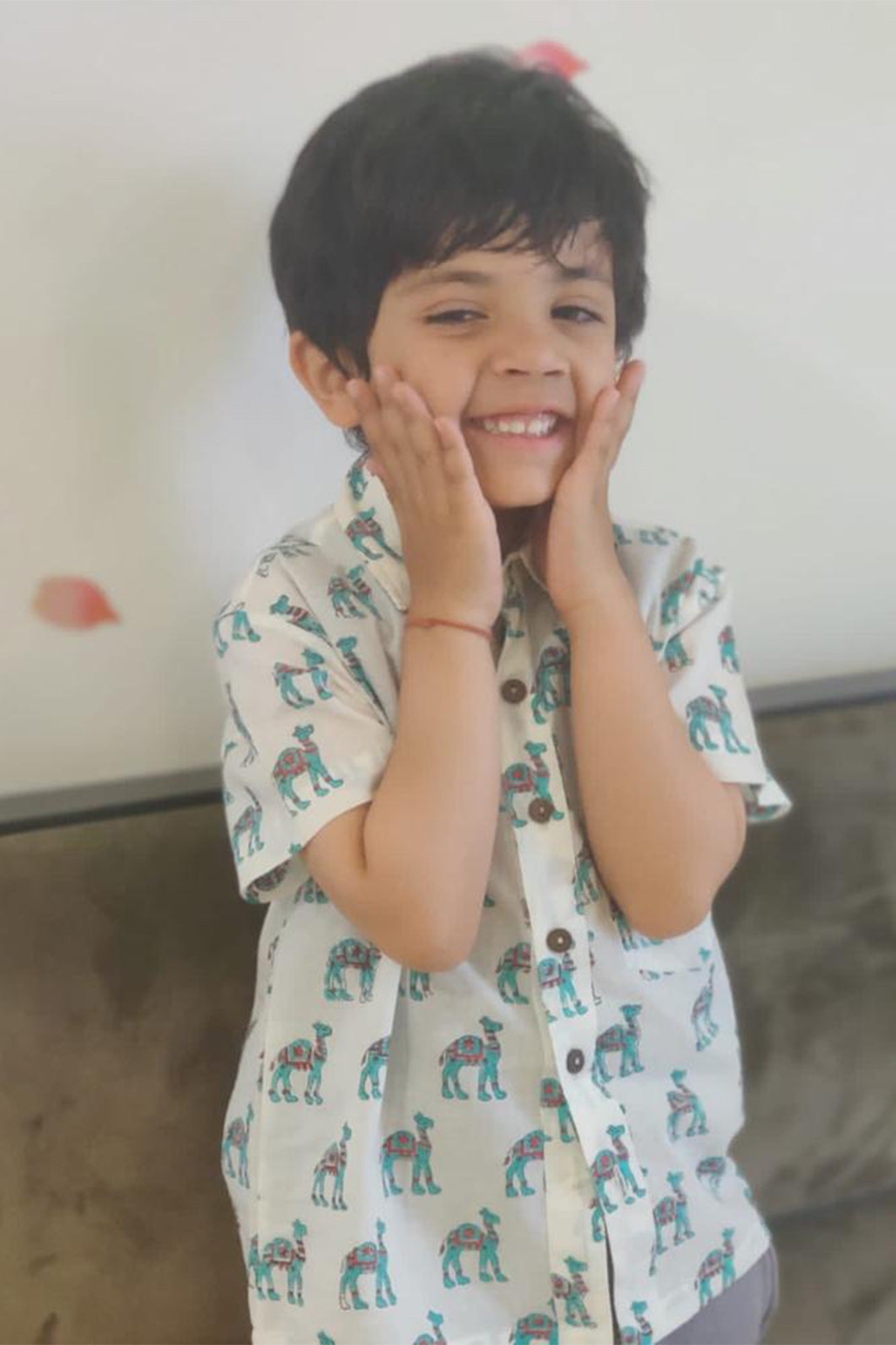 Boy Camel Green Shirt