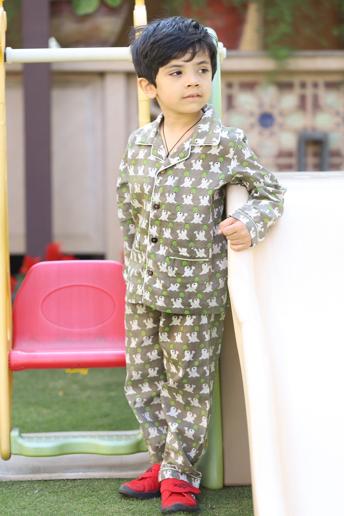 Night Suit Boys Dolphin Green