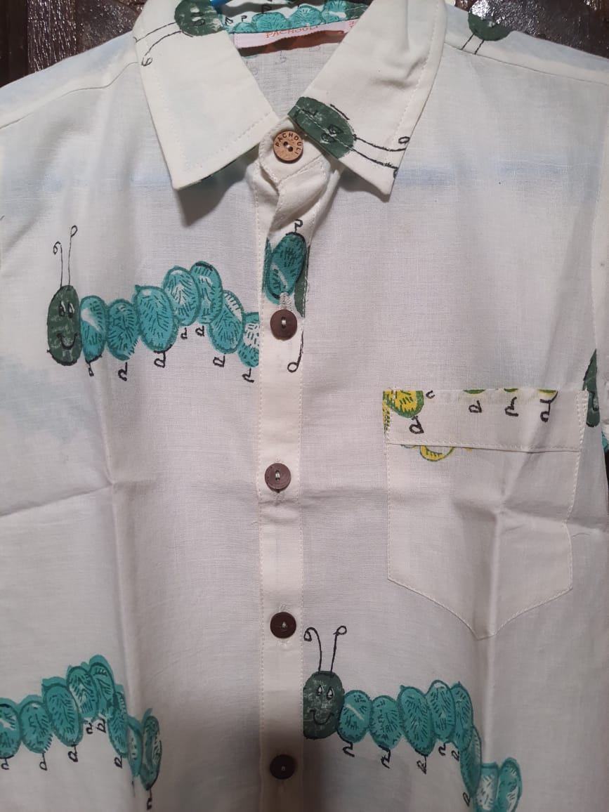 Boys Shirt Blue Caterpillar