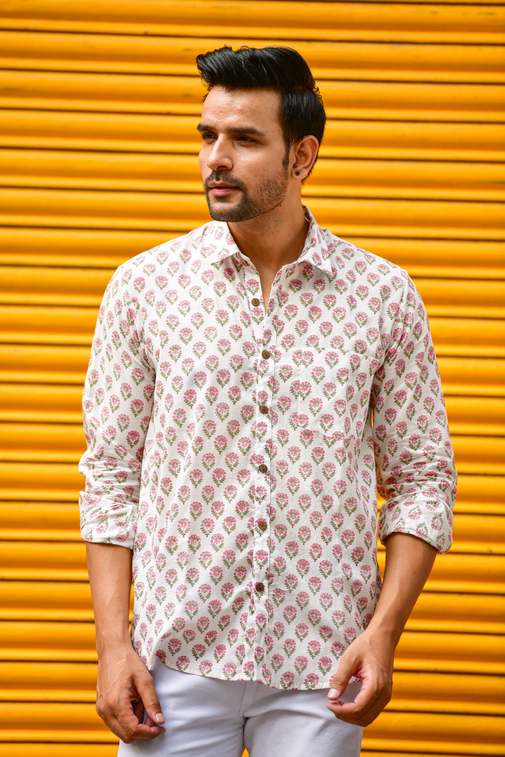 Men Pink Buti - Full Sleeves