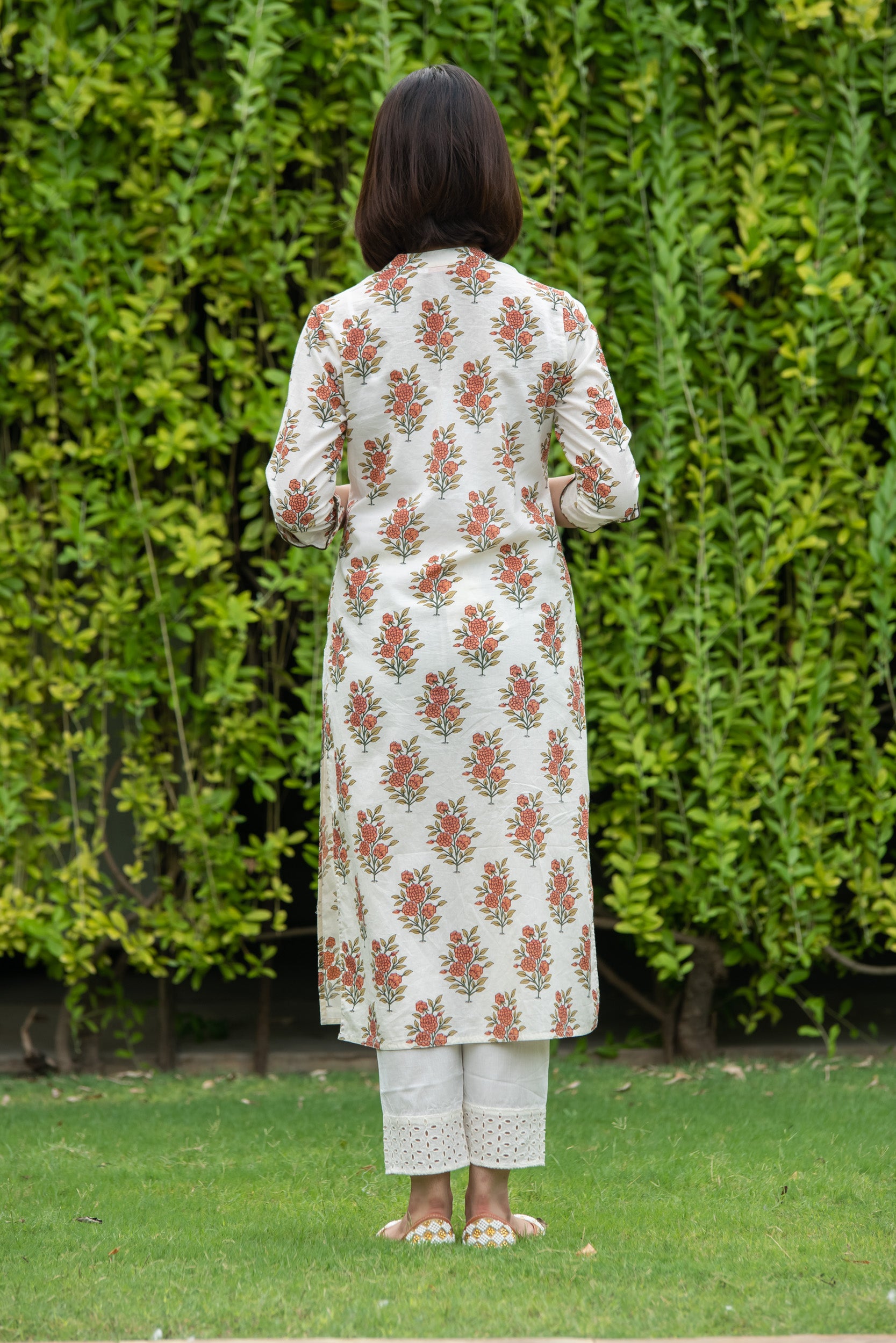 Kurta Set Women Set of 3 Mughal Rust