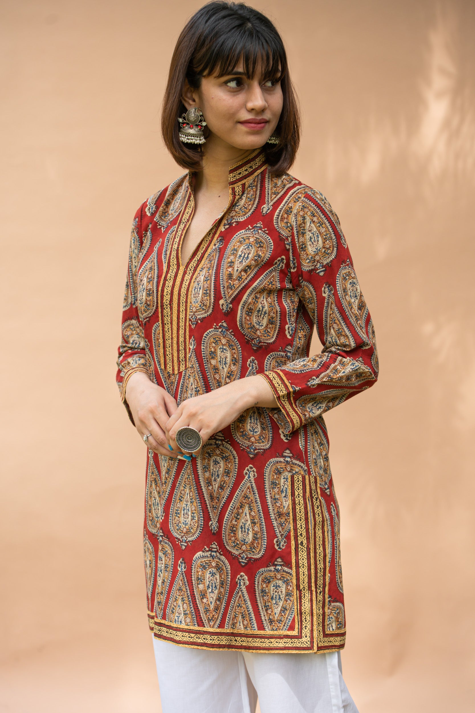 Women Bagru Short Kurti