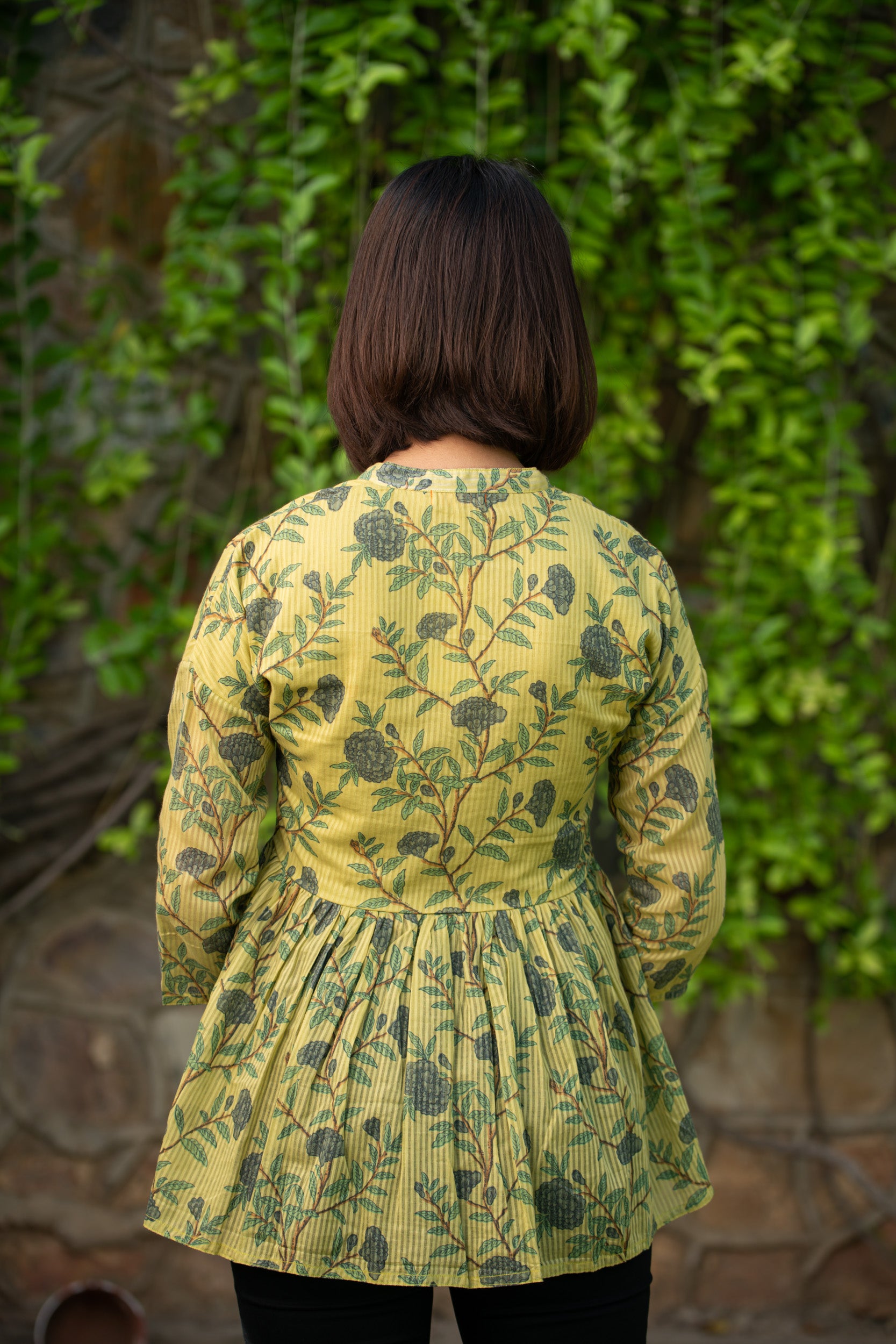 Women Carnation Green Peplum Top