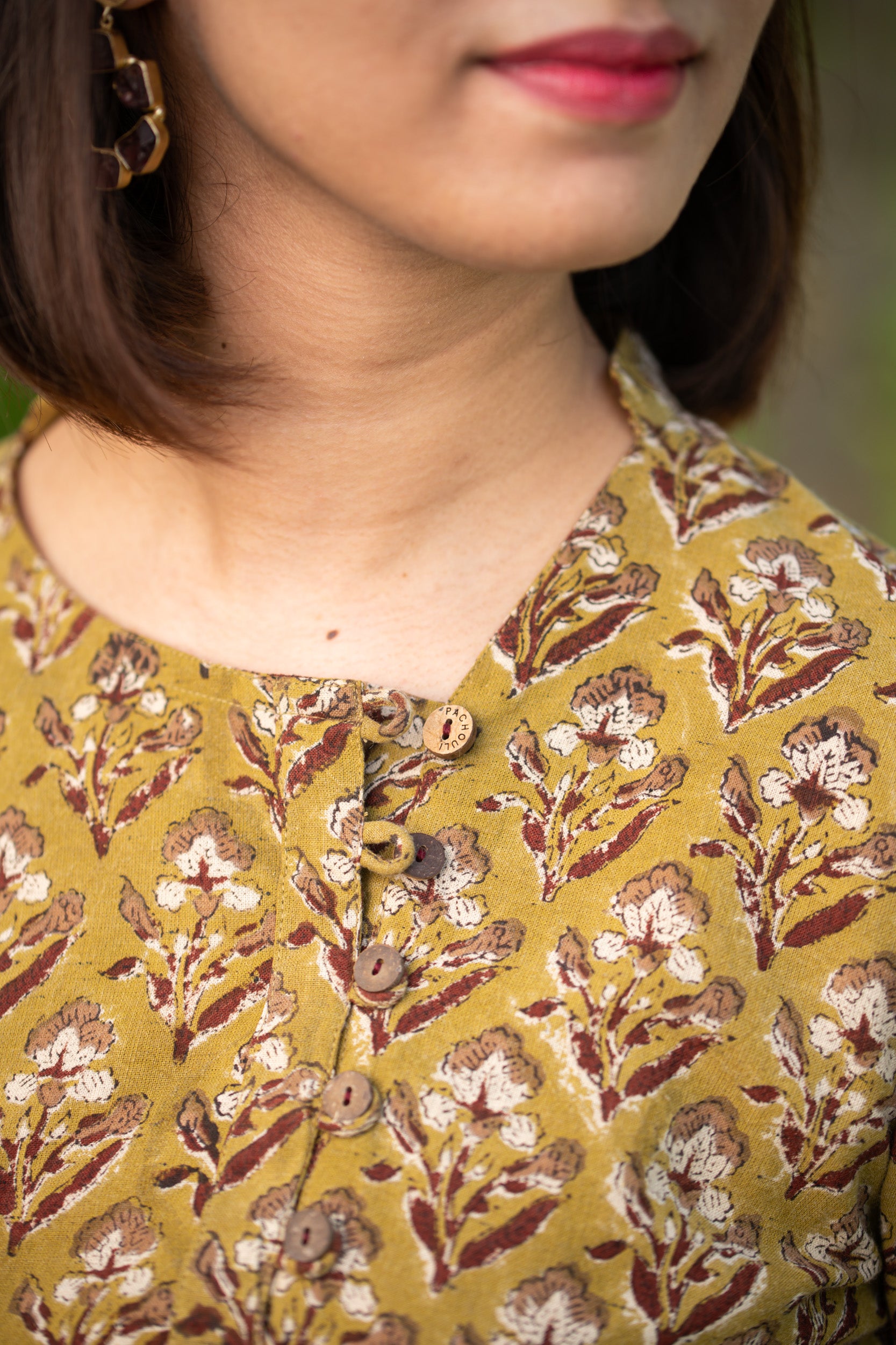 Women Khadi Asymmetric Neckline Top