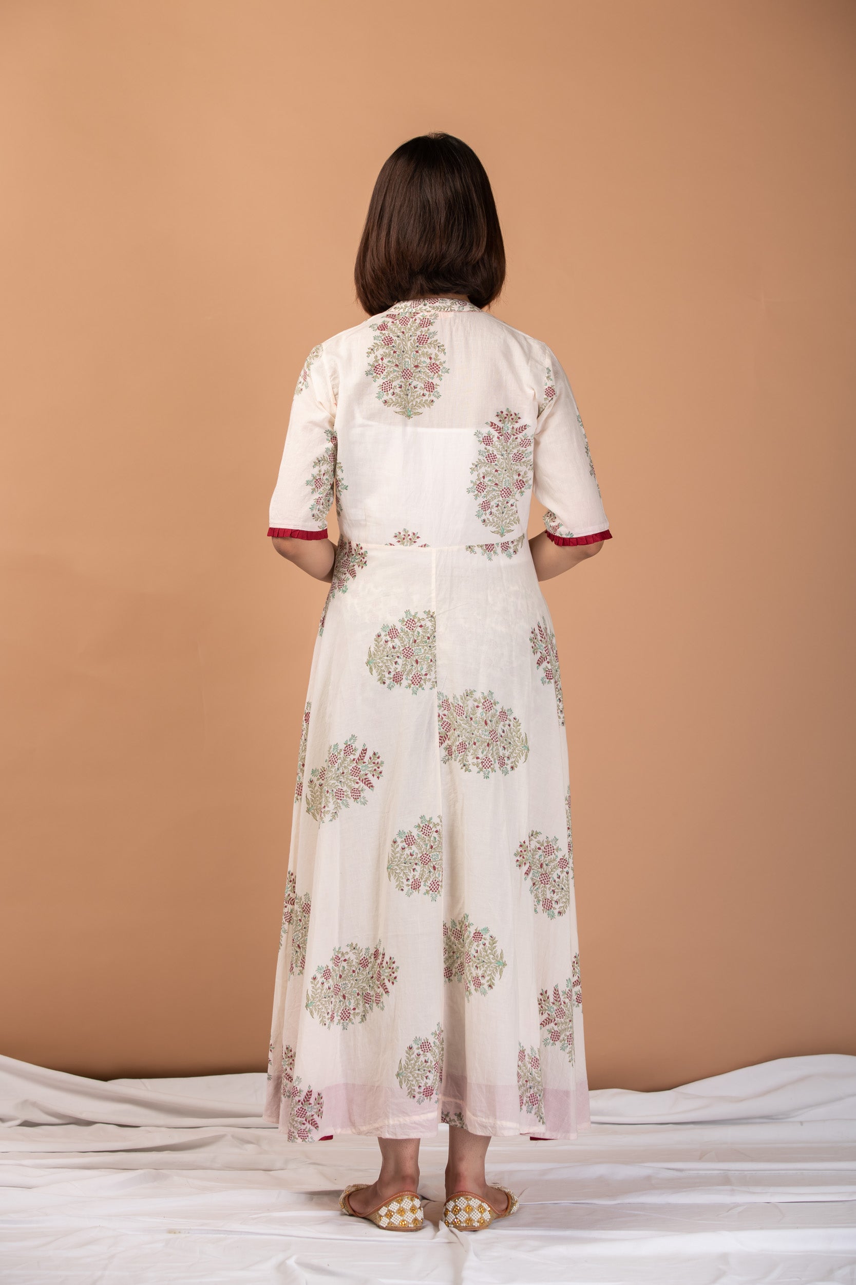 Women Mughal Front Cape Dress