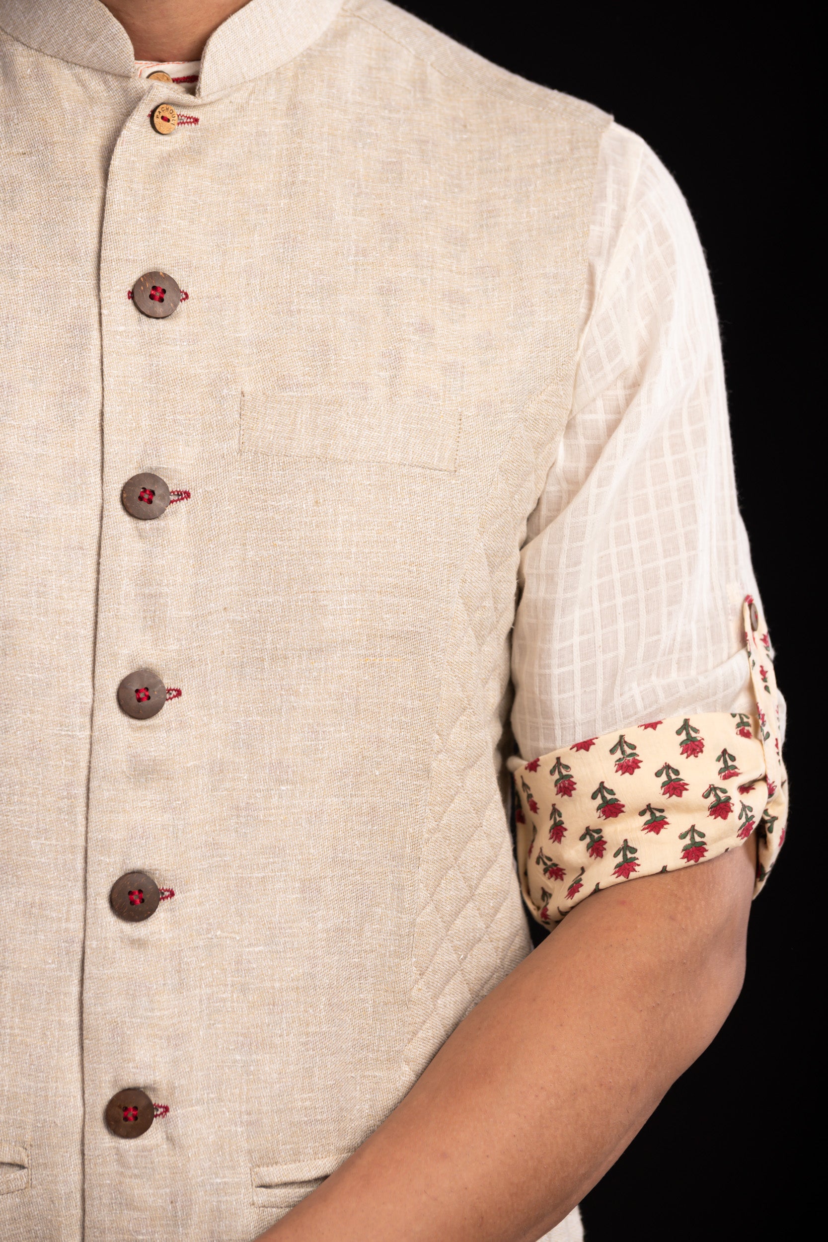 Jacket Nehru Mens Linen
