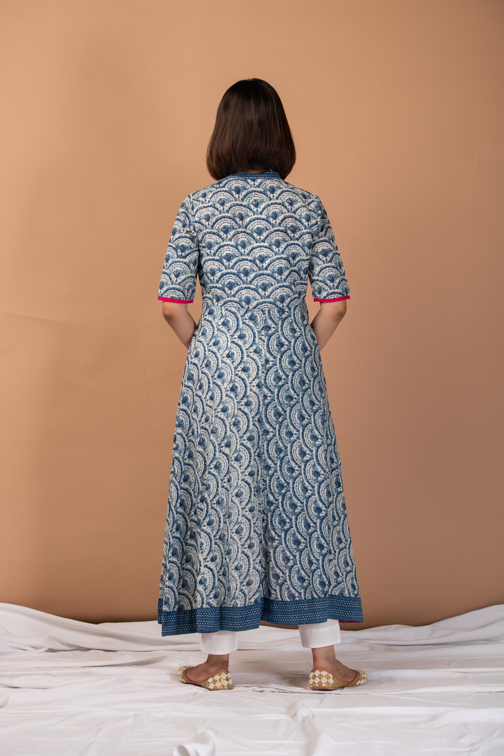 Indigo Front Cape Dress