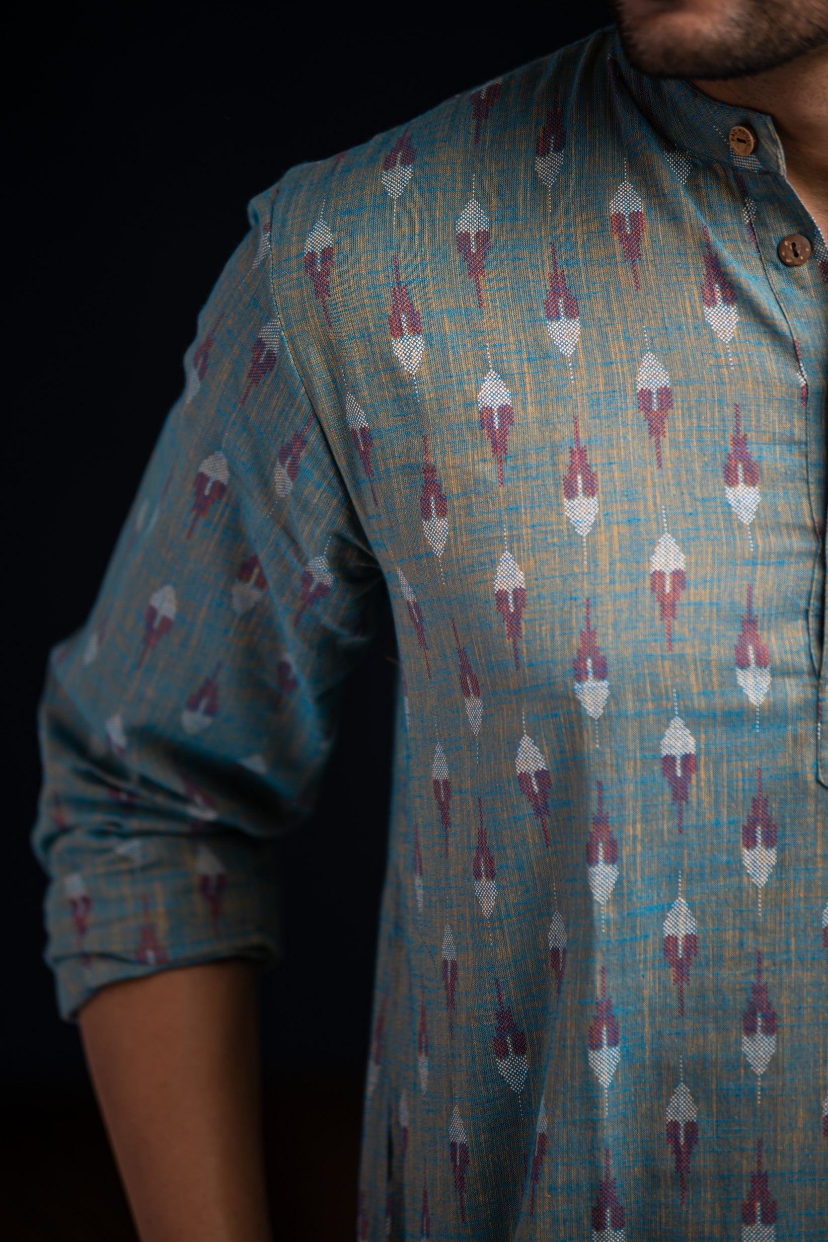 Ikat Blue Short Kurta