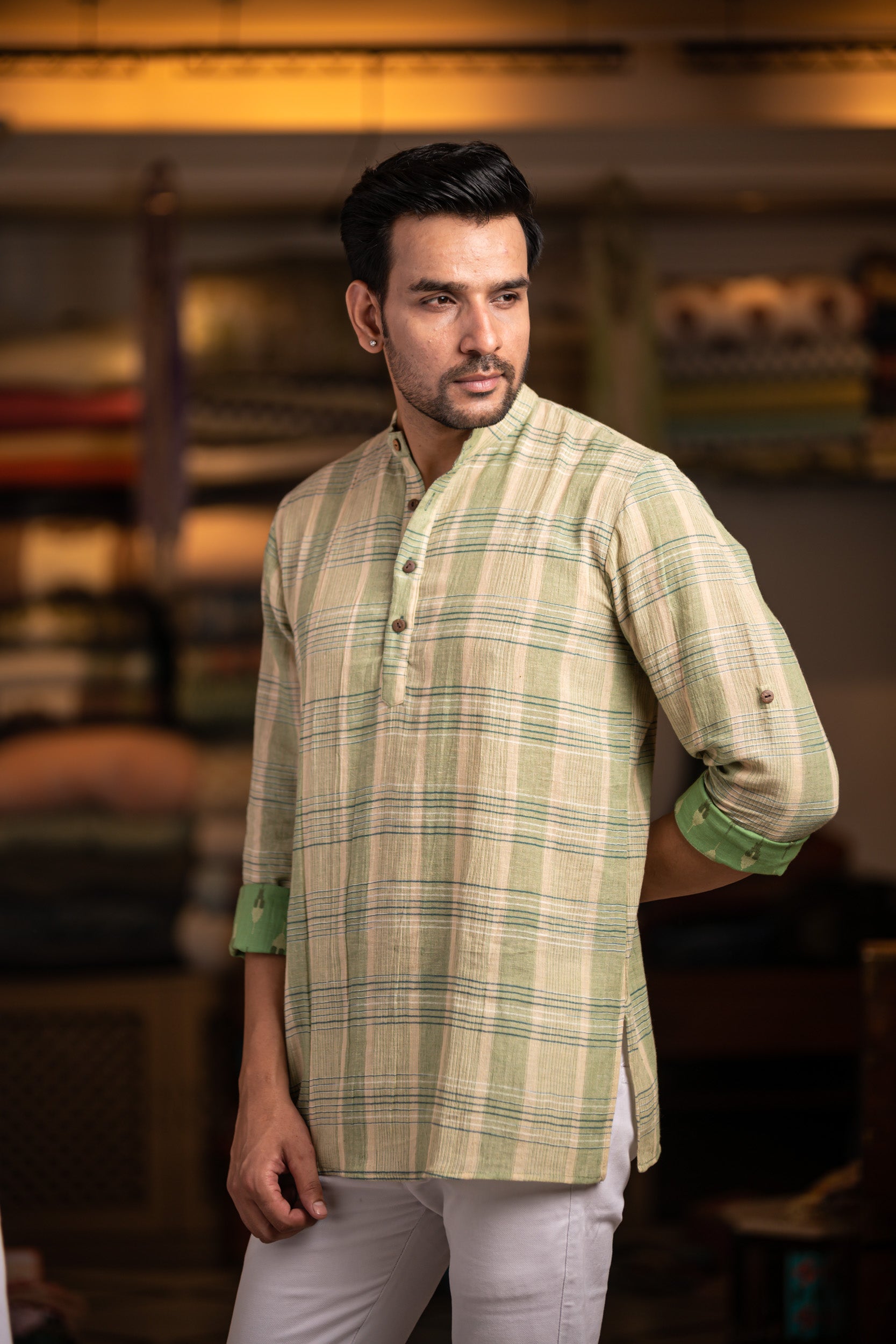 Madras Checks Short Kurta