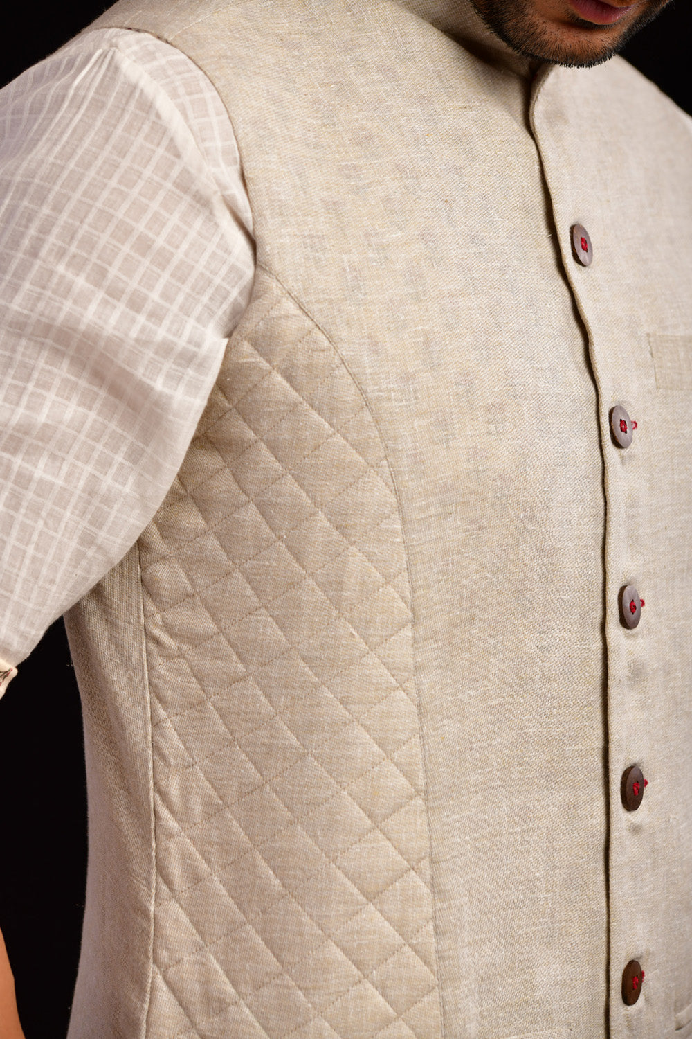 Jacket Nehru Mens Linen