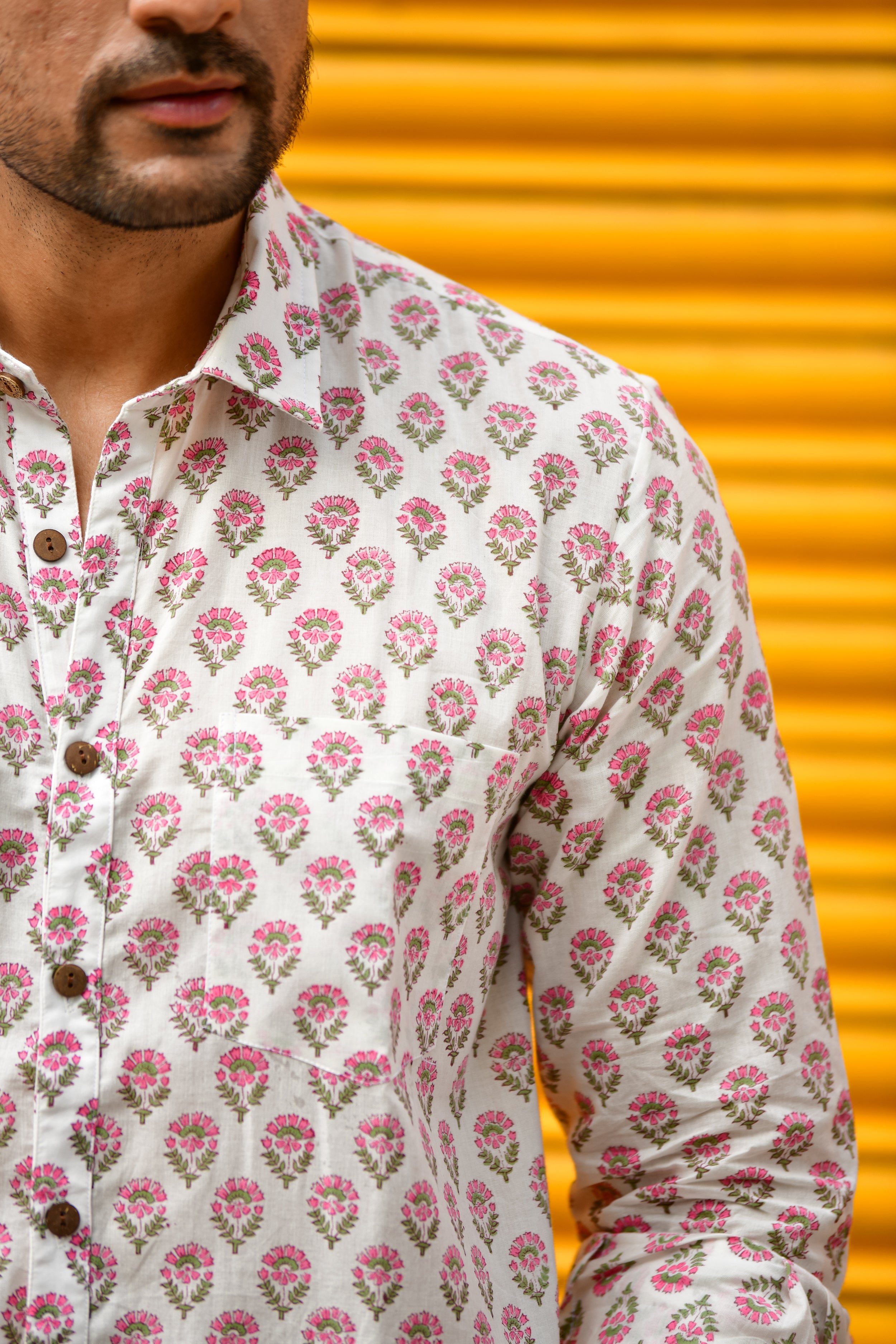 Men Pink Buti - Full Sleeves