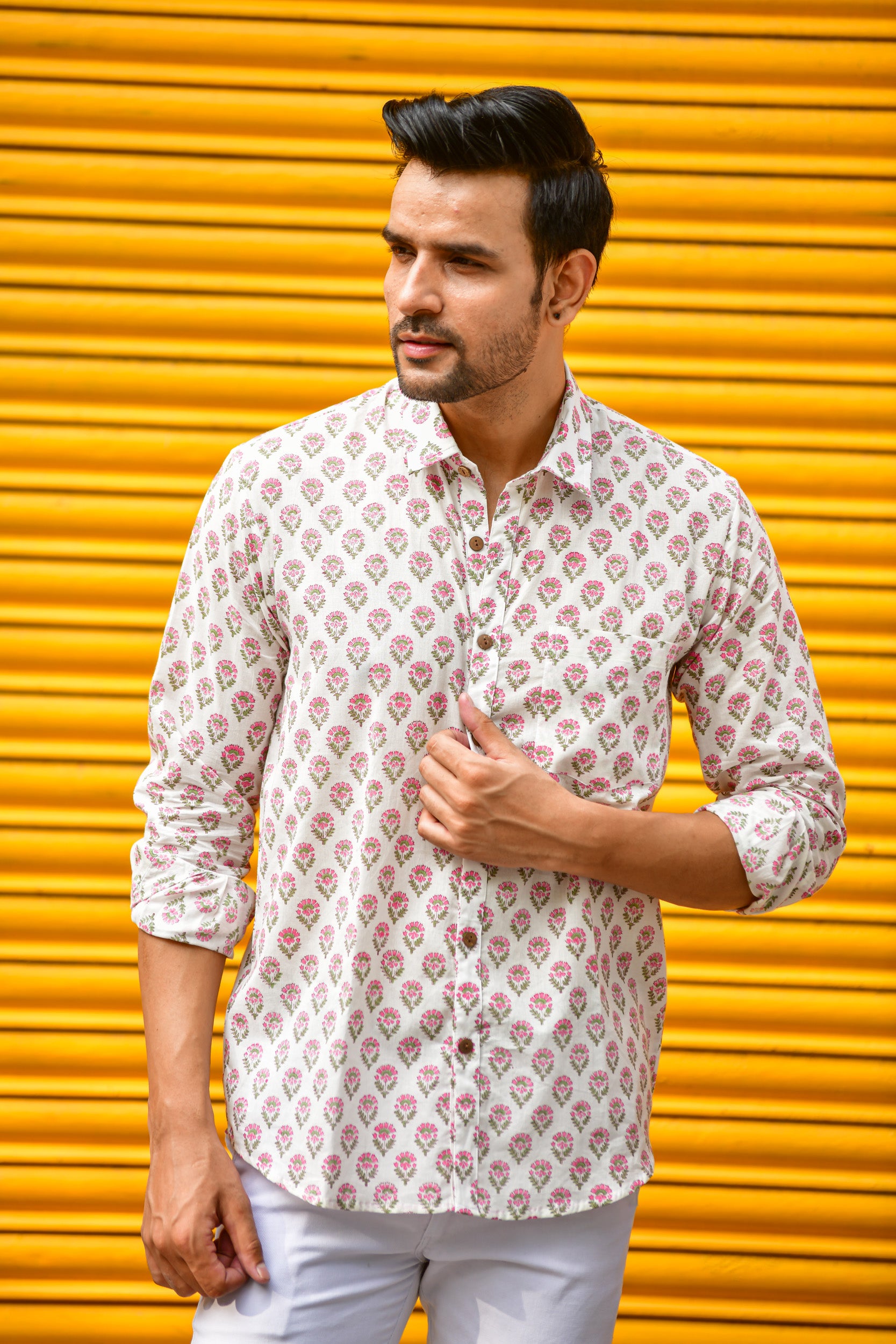 Men Pink Buti - Full Sleeves