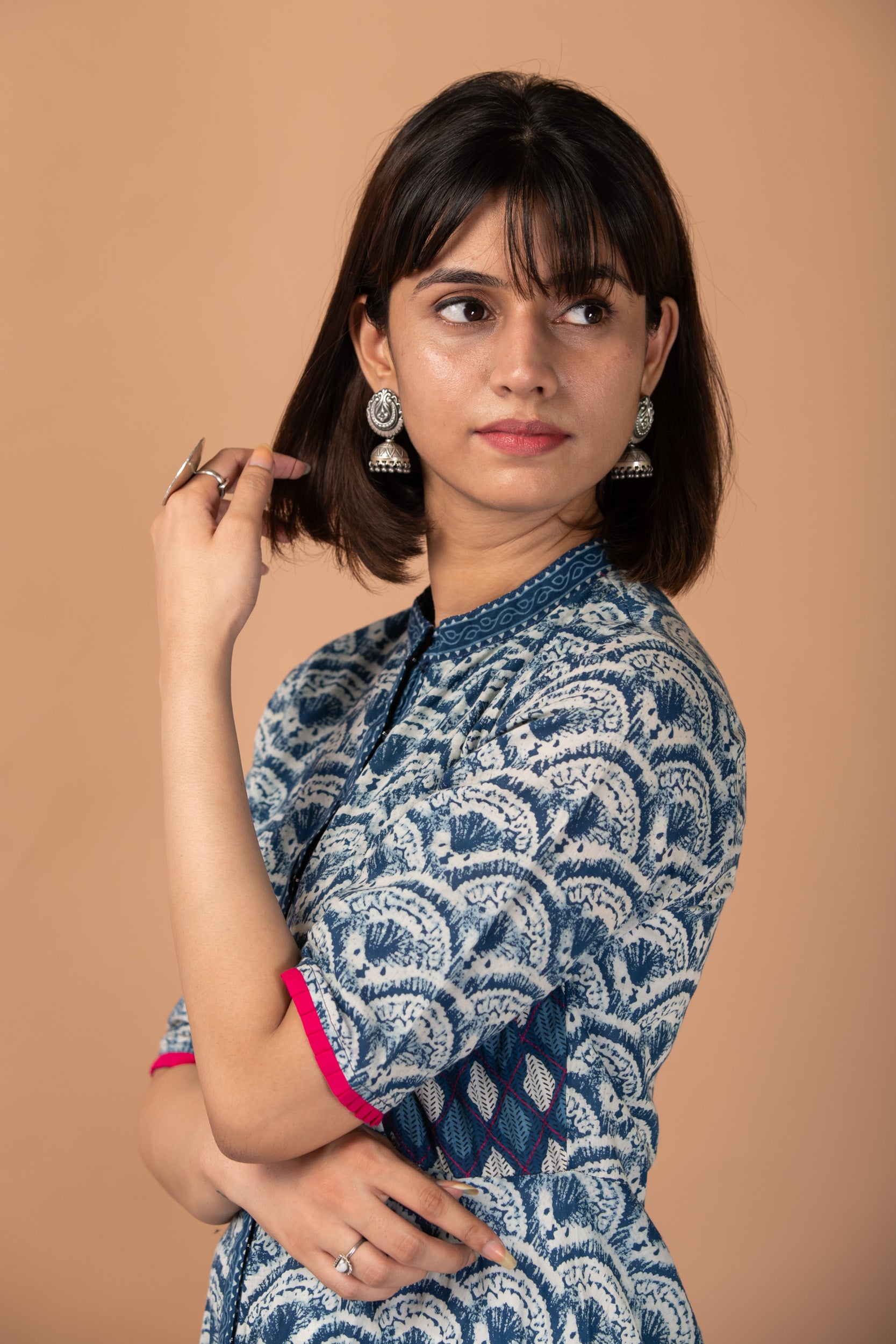 Indigo Front Cape Dress