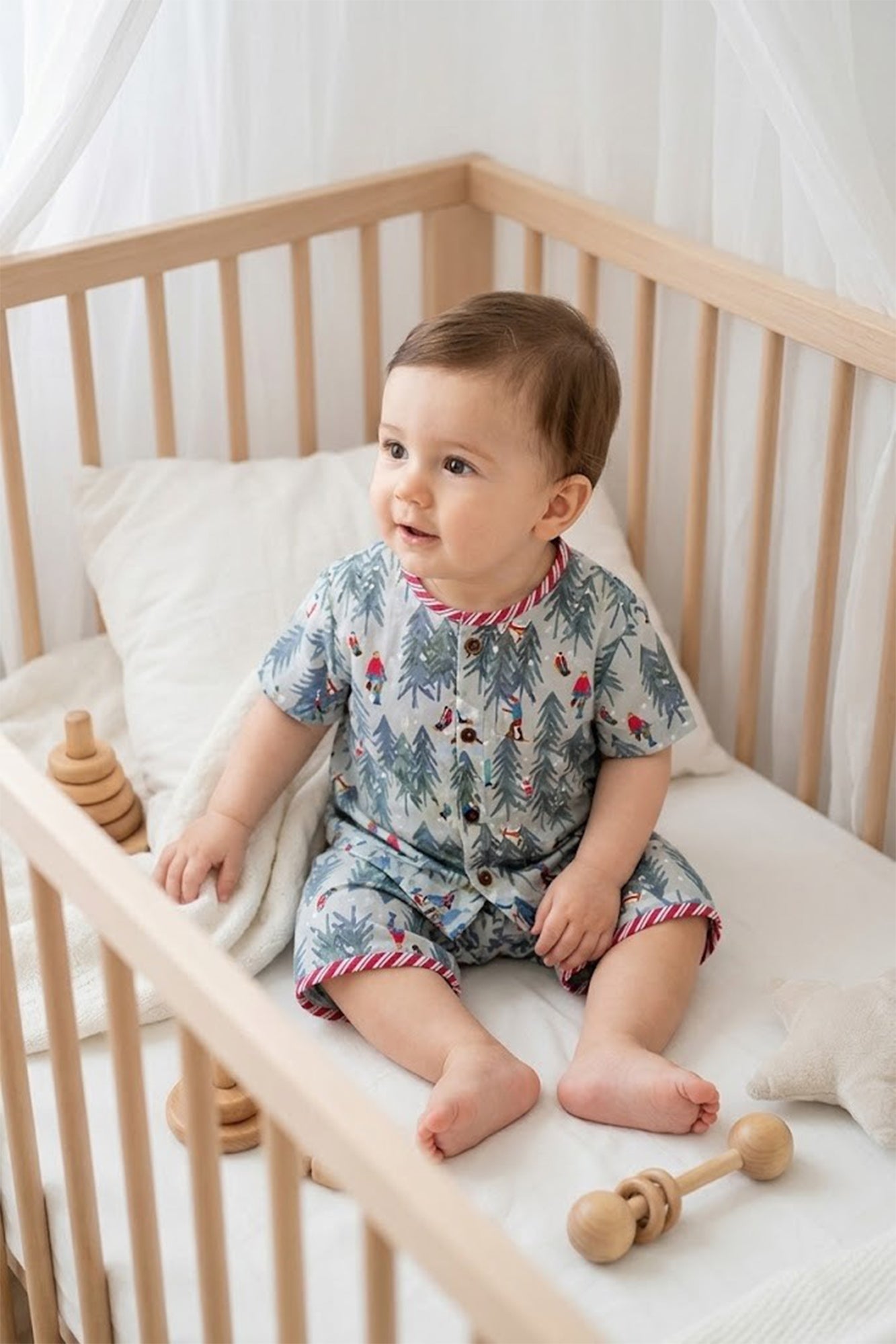 Top Front Open With Shorts Infant Christmas Tree