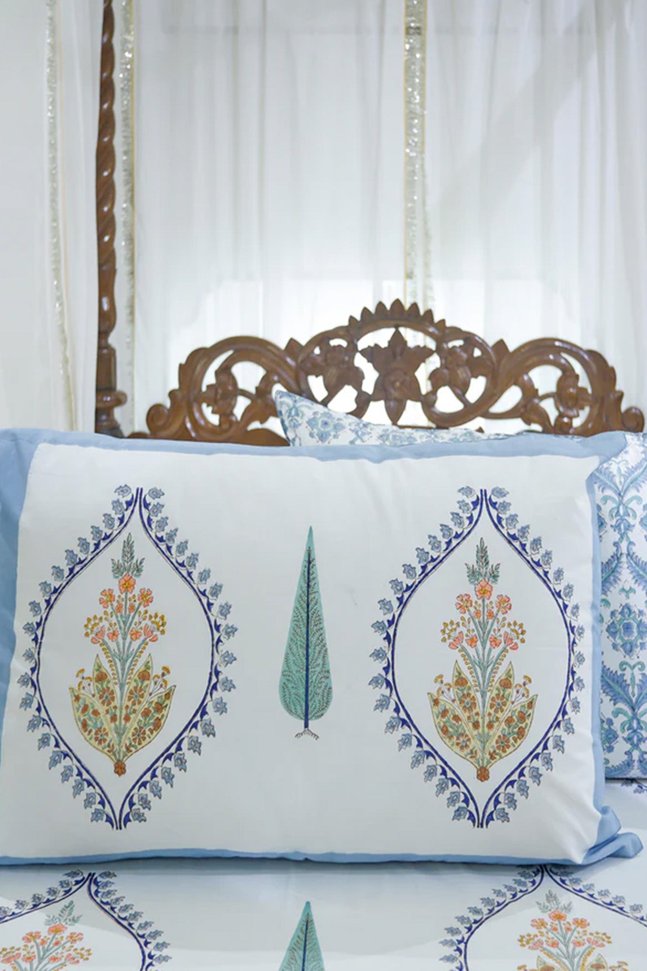 Damask Blue Bedsheet