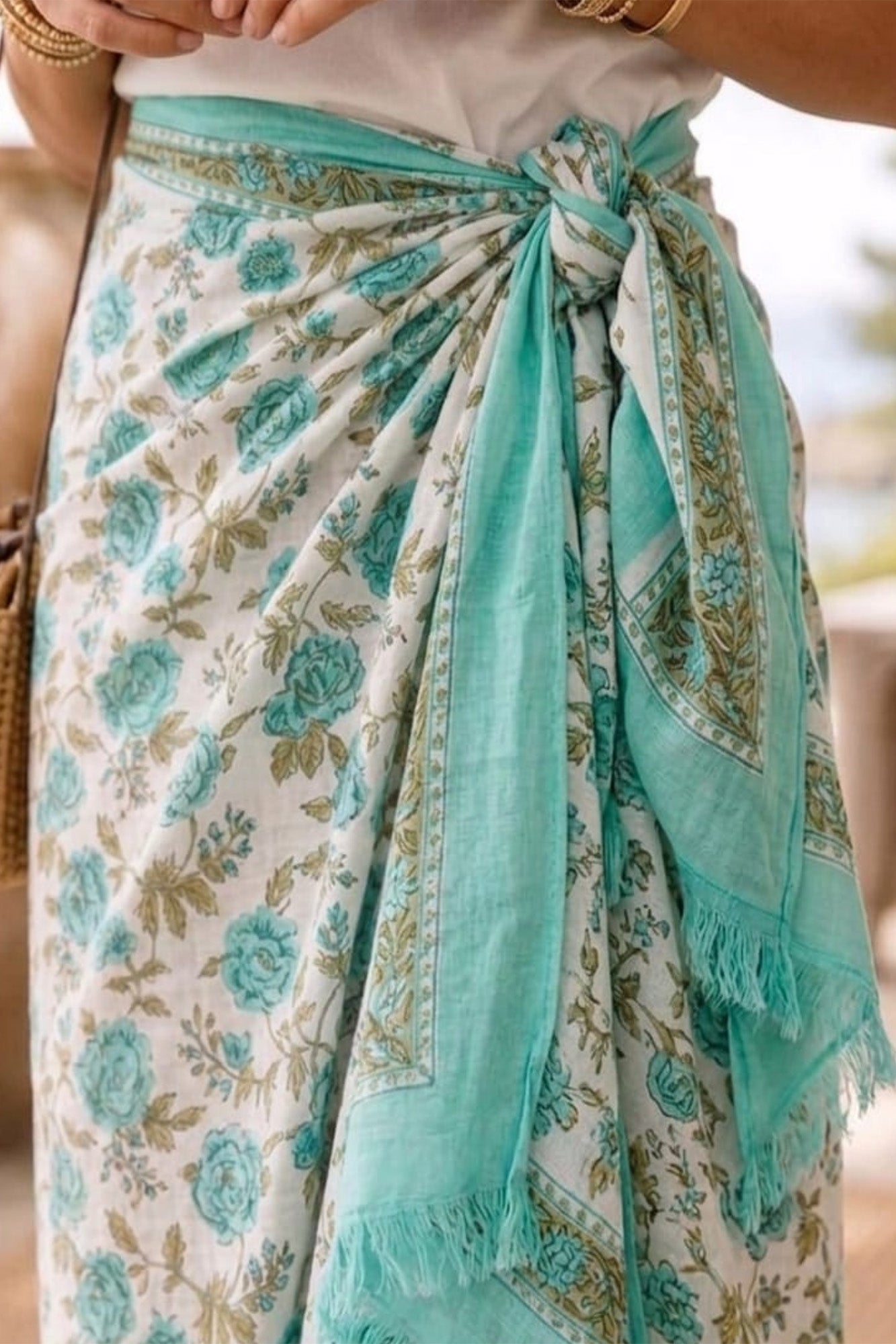 Ocean Mist Roses Sarong