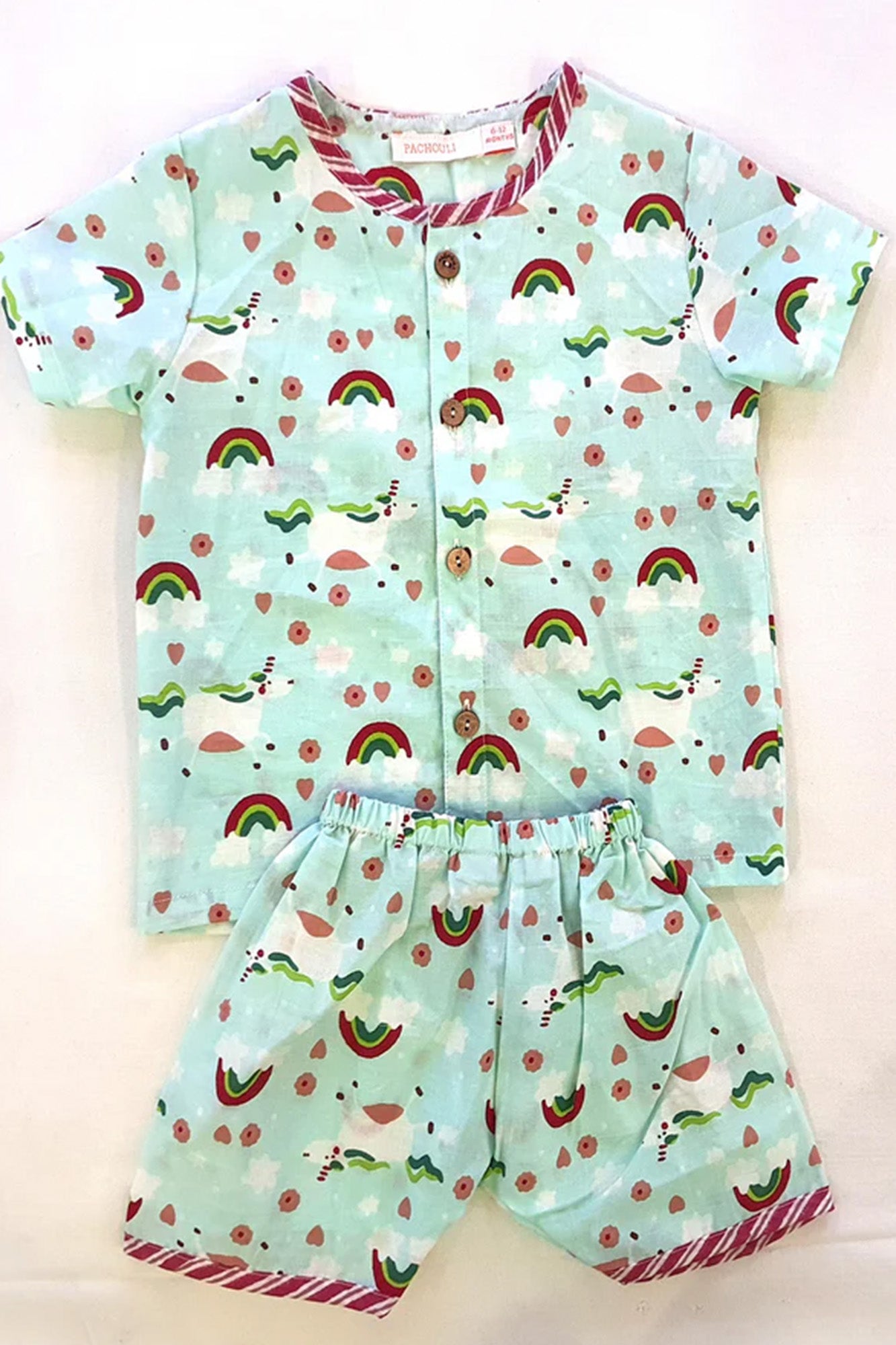Rainbow Front Open Top With Shorts