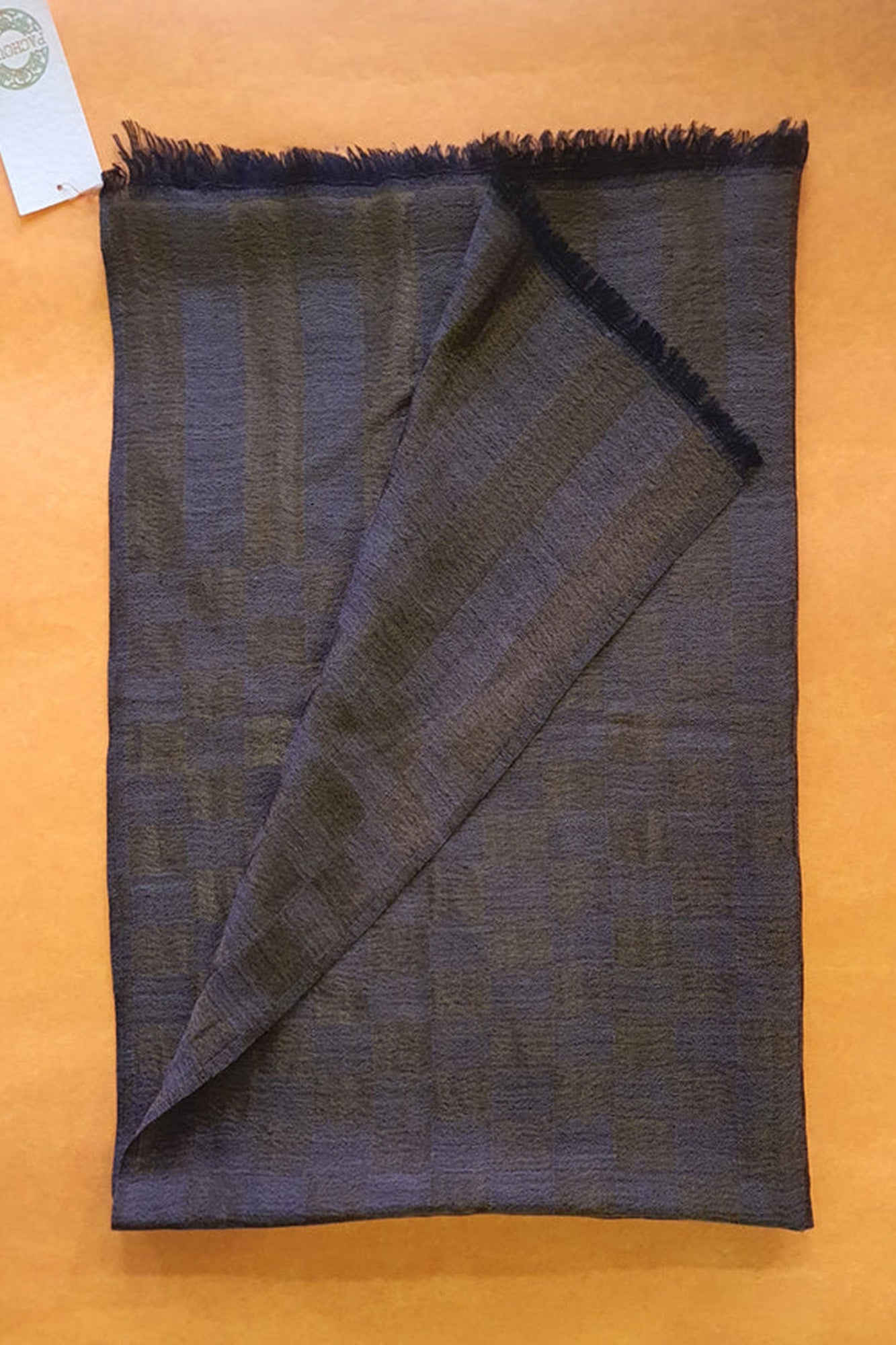 Women Pashmina Stole Checkered Gold