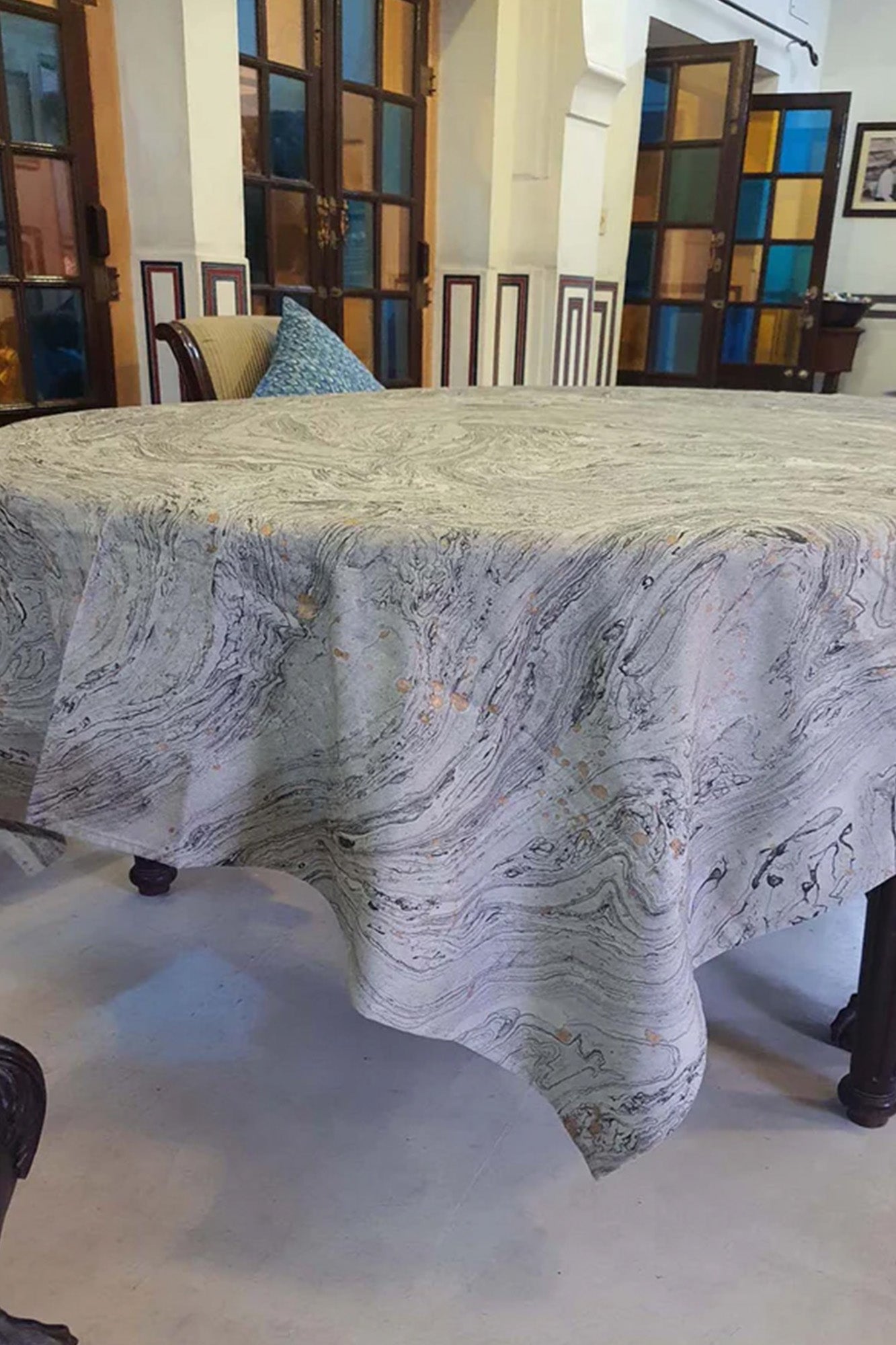 Table Cover Brown Marble