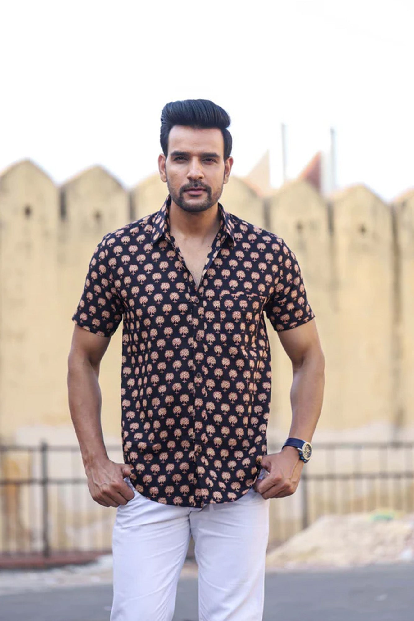 Shirt Half Sleeve Mens Tree Of Life Black