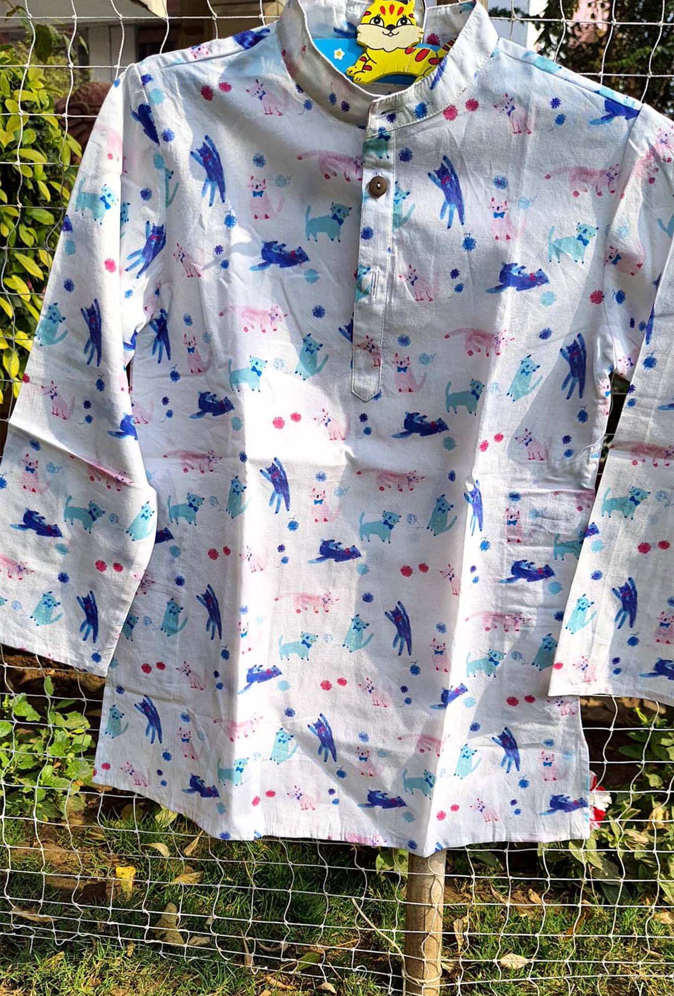 Kurta Boy Blue Cats