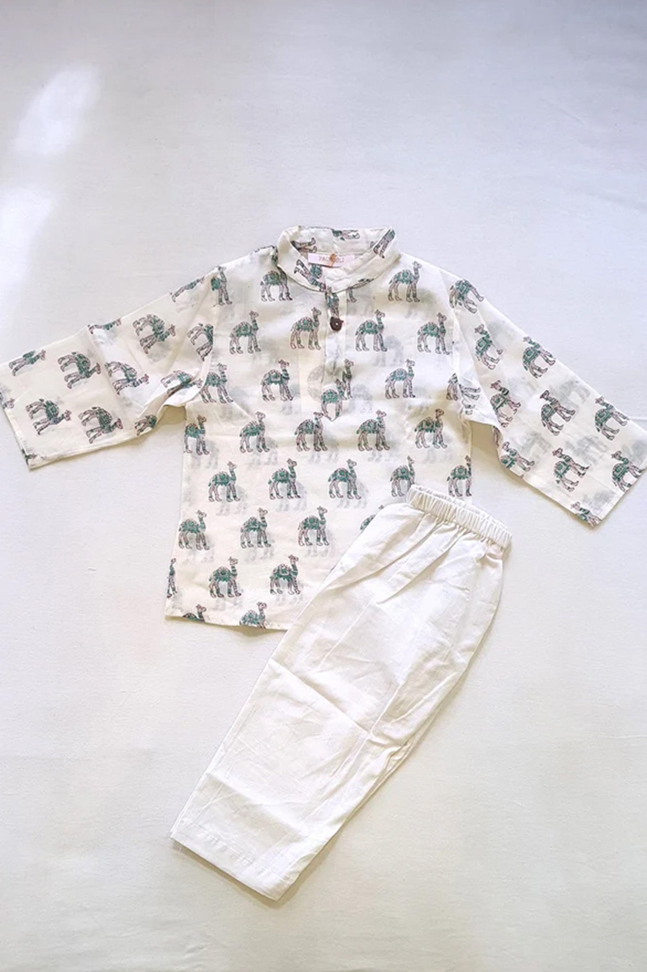 Kurta Pajama Set Infant Camel Green