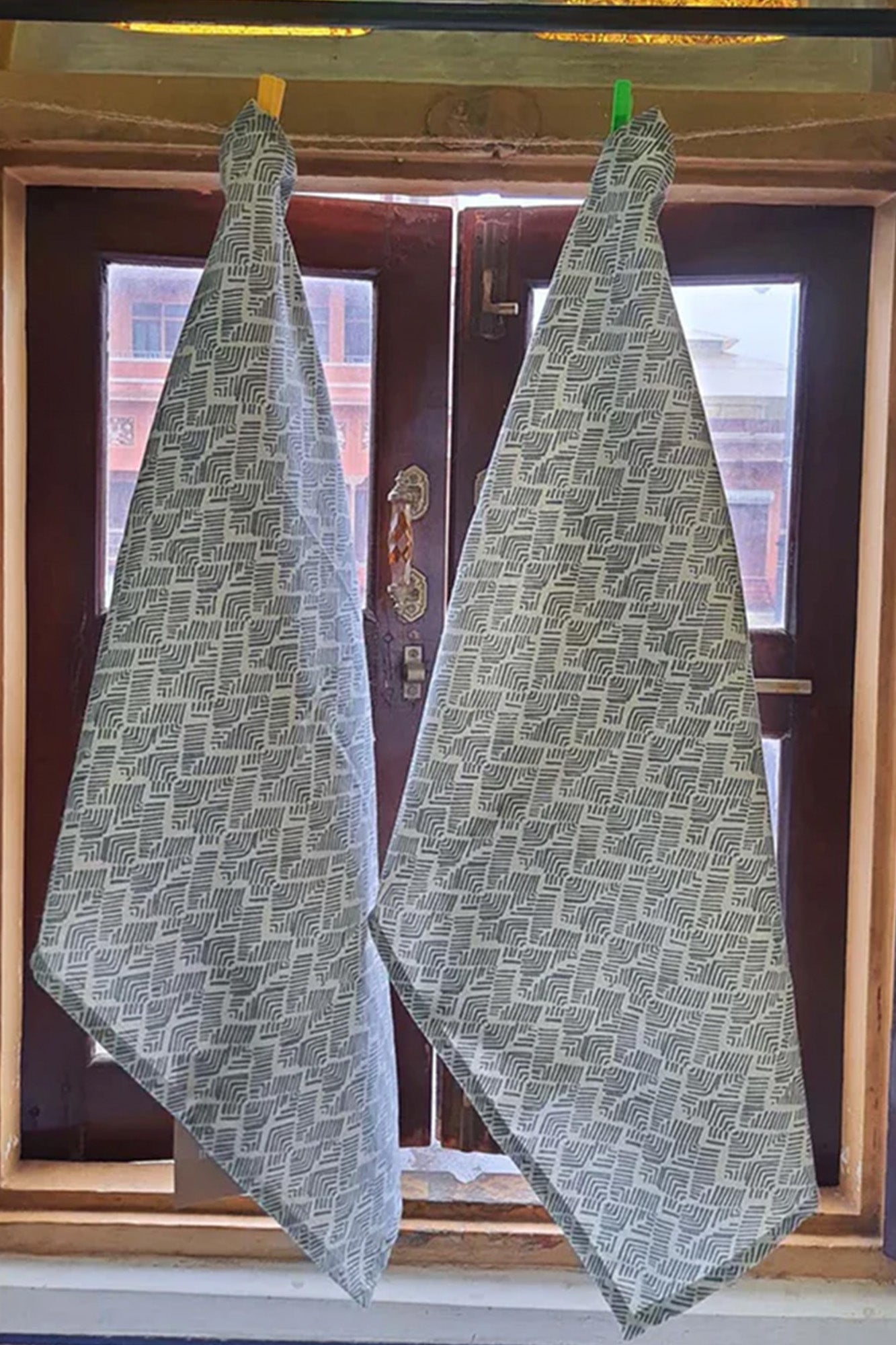 Grey Geometrical Kitchen Towel Set