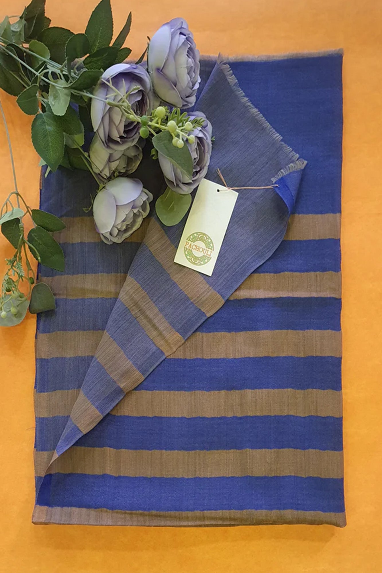 Women Pashmina Stole Striped Blue