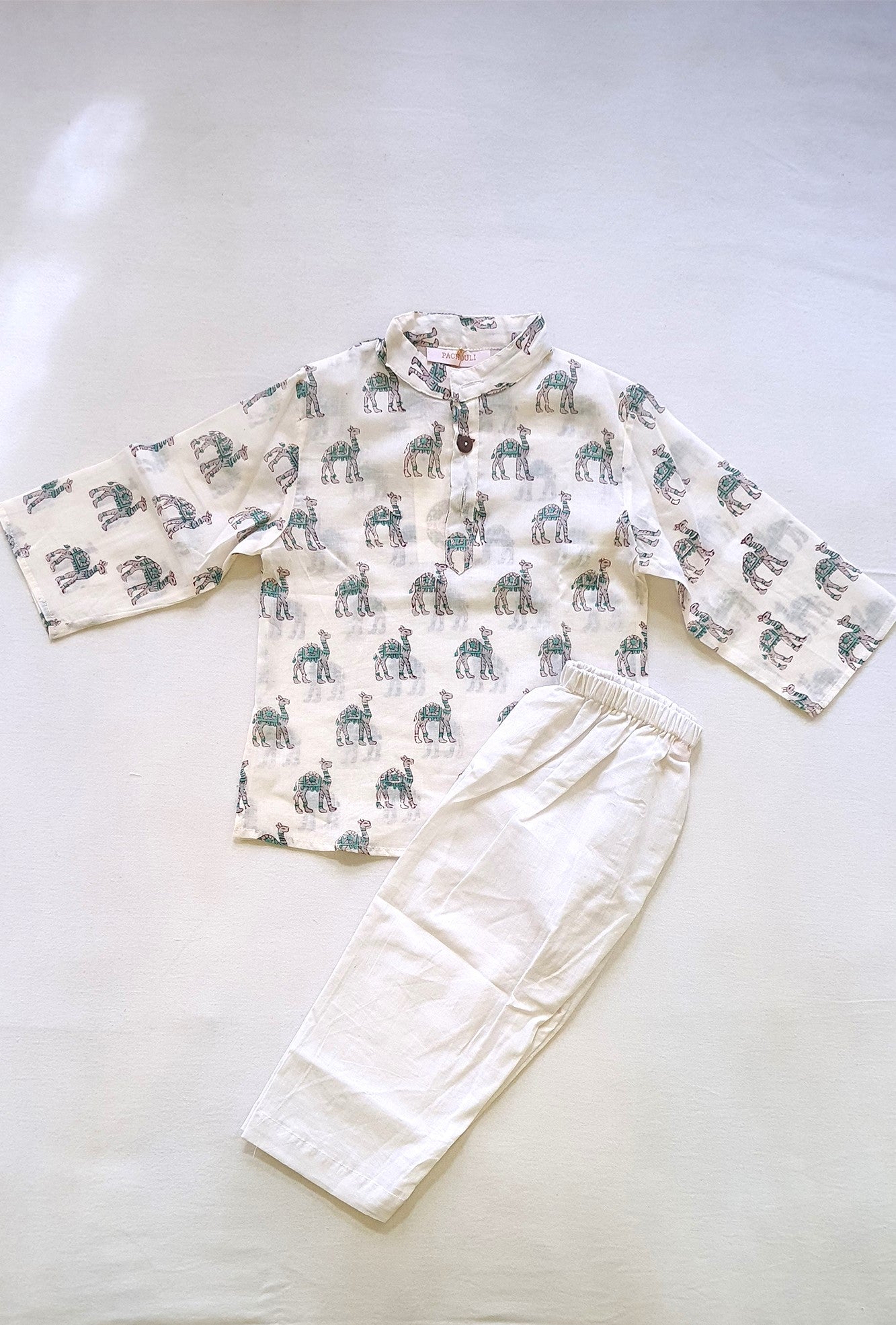 Kurta Pajama Set Infant Camel Green