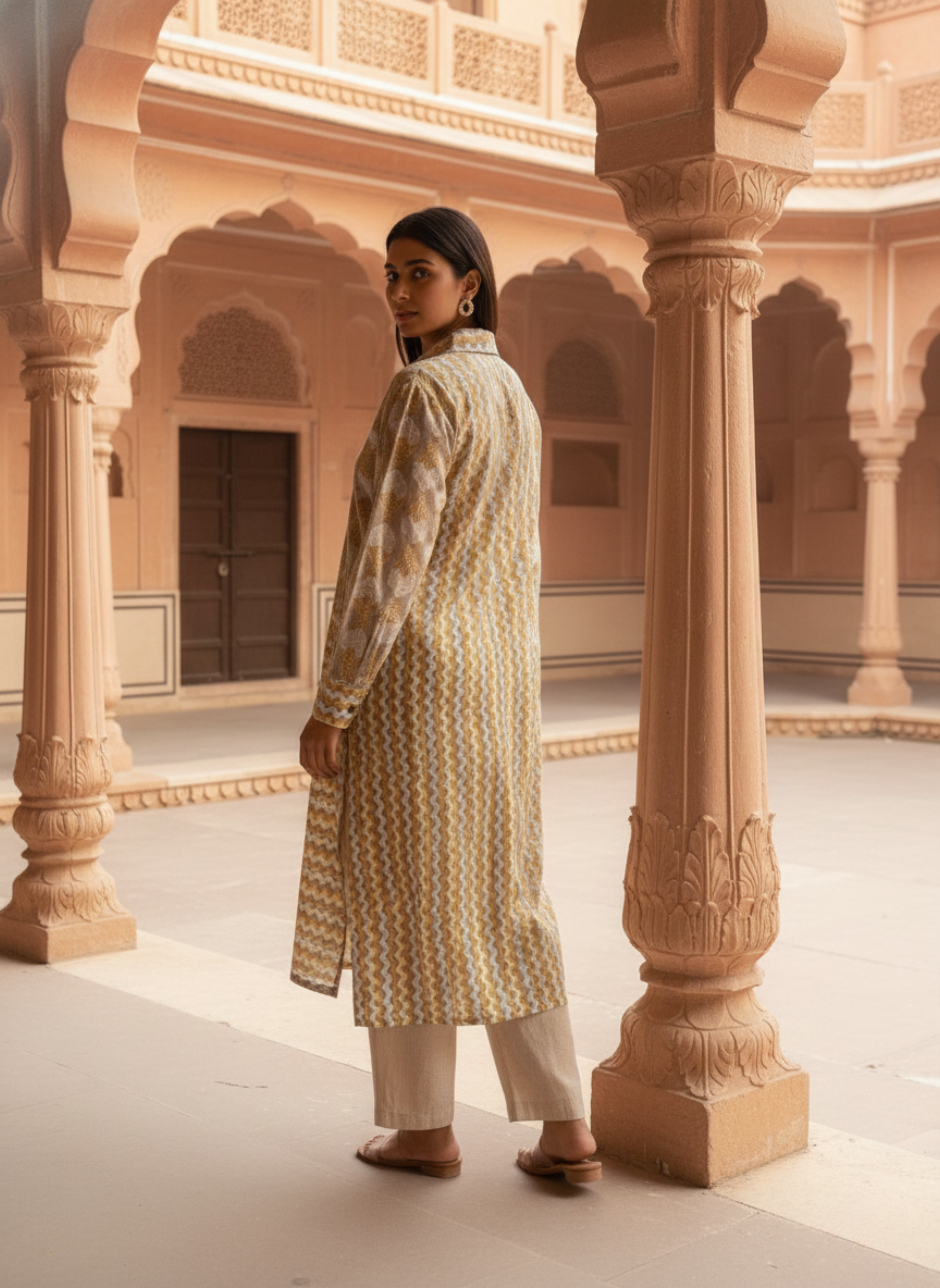 Zigzag Bloom Long Shirt