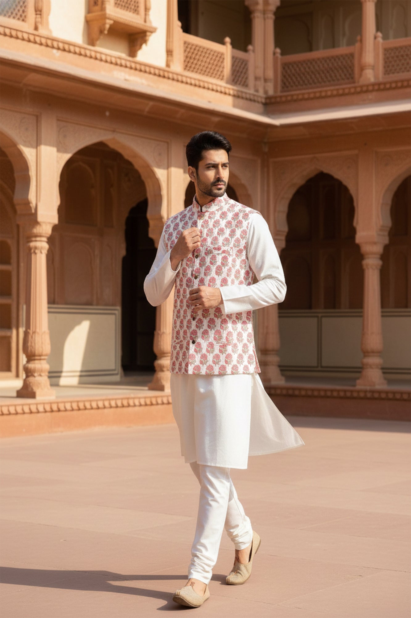 Rose Glow Mens Jacket & Kurta