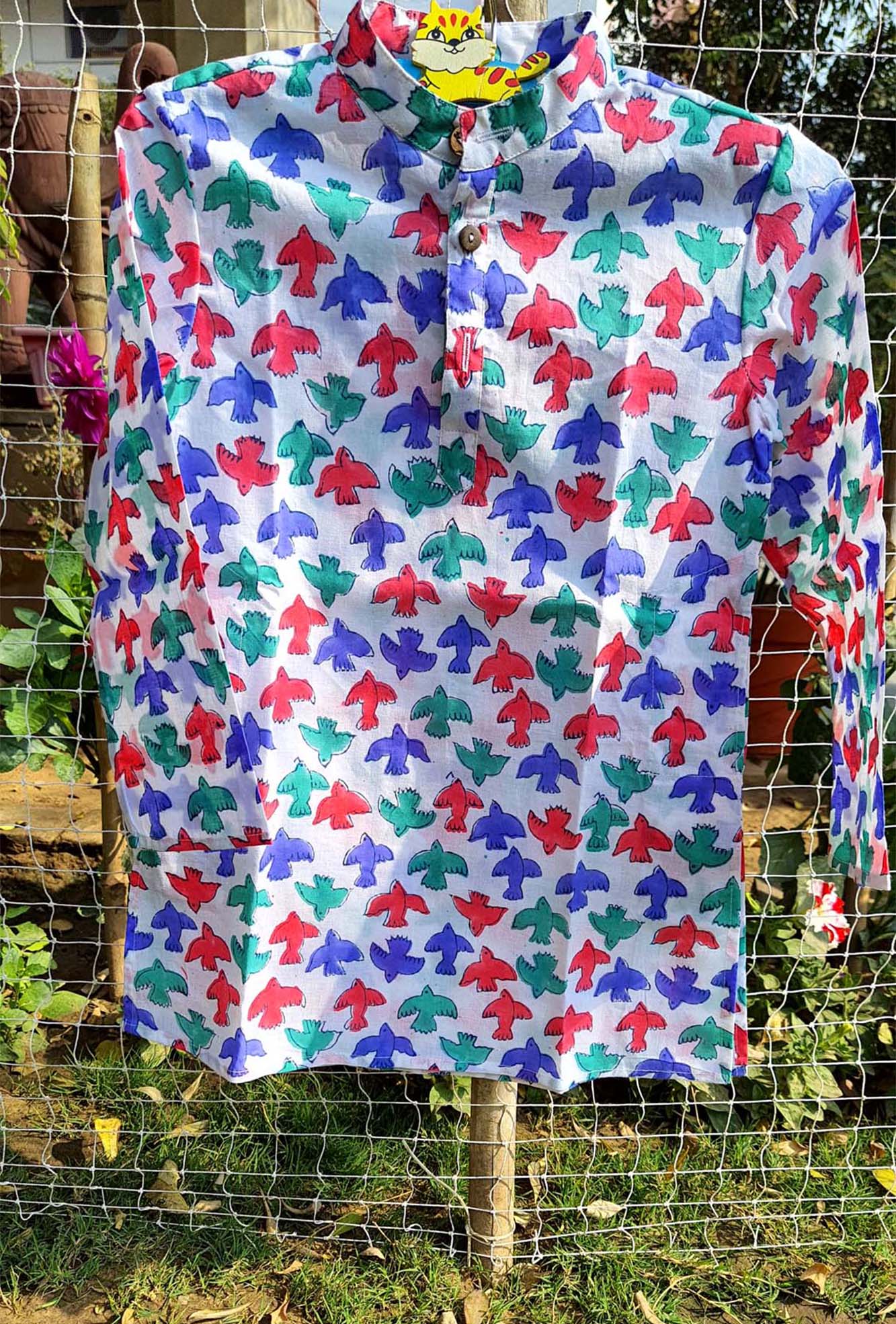 Kurta Boy Bird Colorful