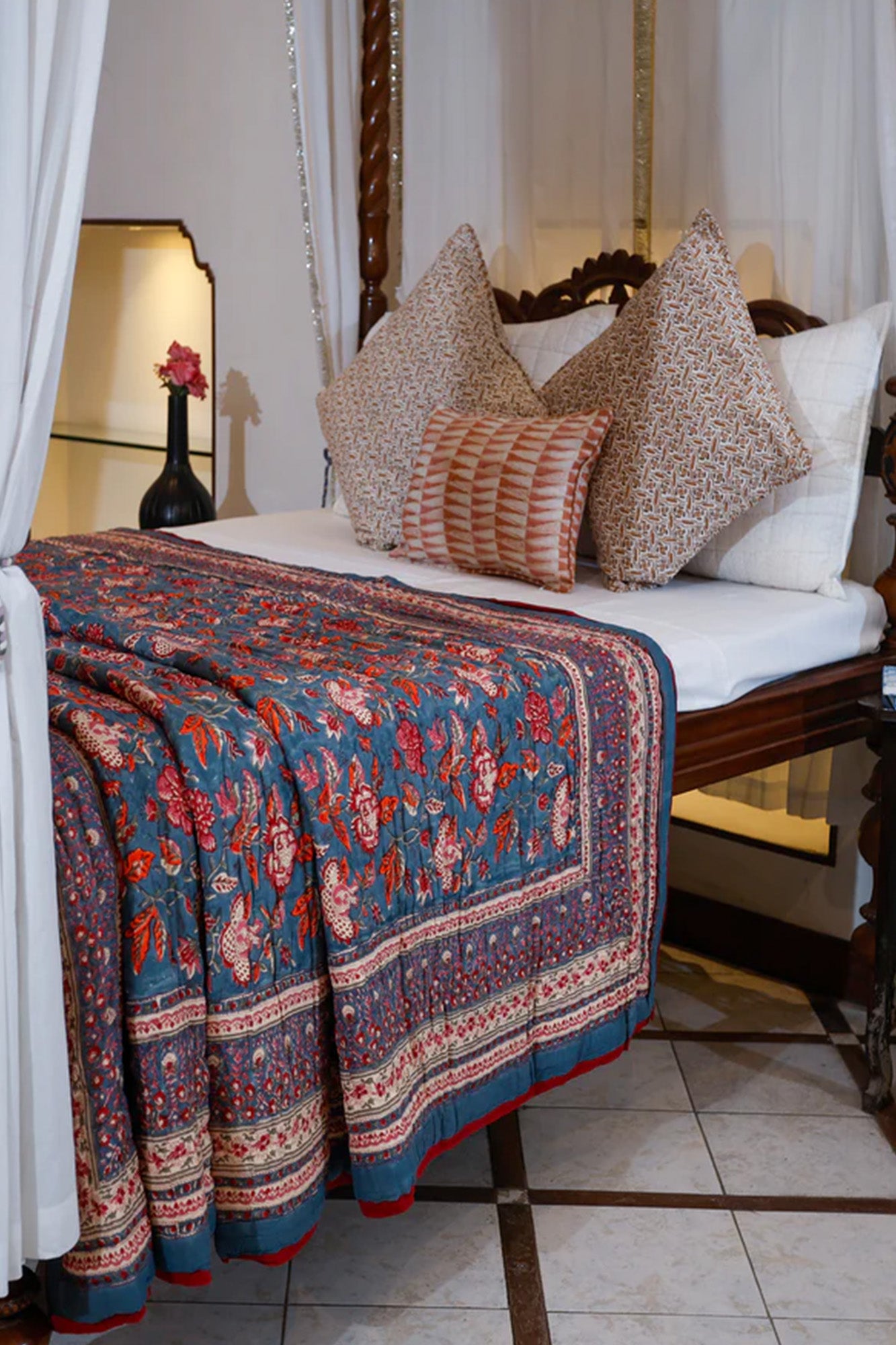 Quilt Kalamkari Blue