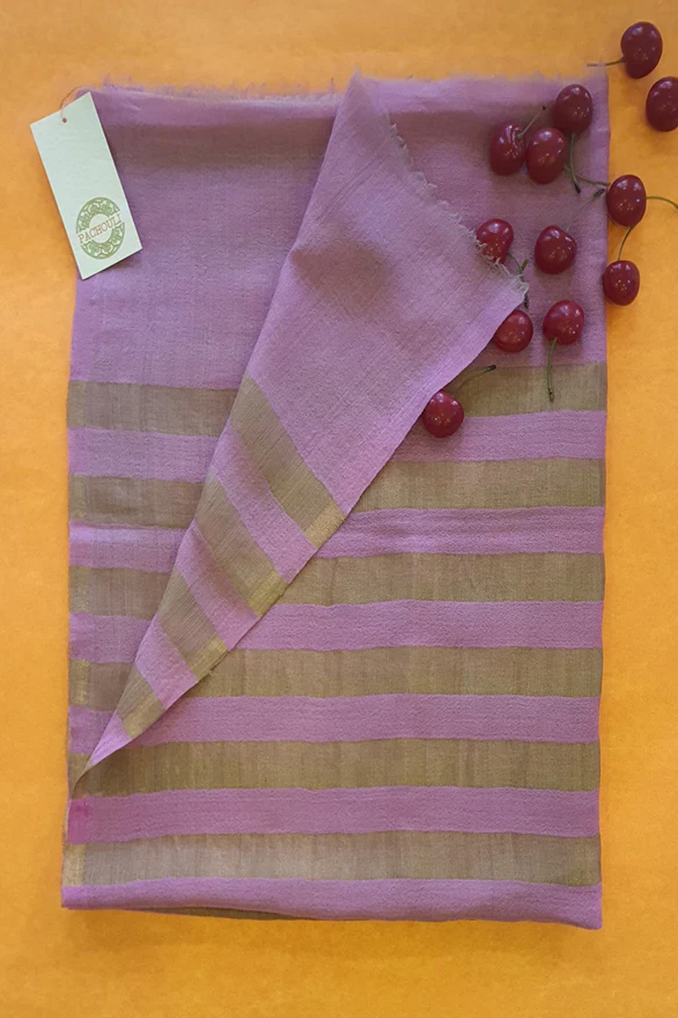 Women Pashmina Stole Striped Peach