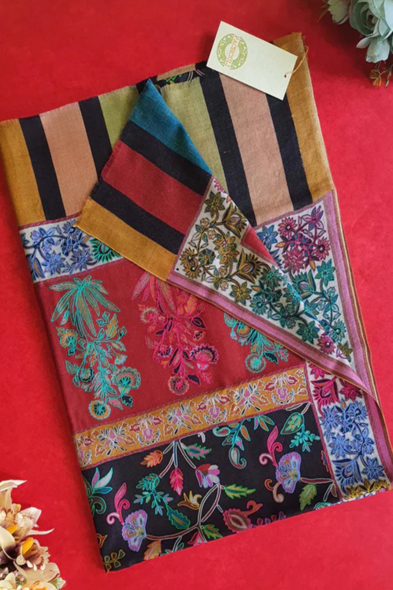 Pashmina Shawl Multi Embroidered