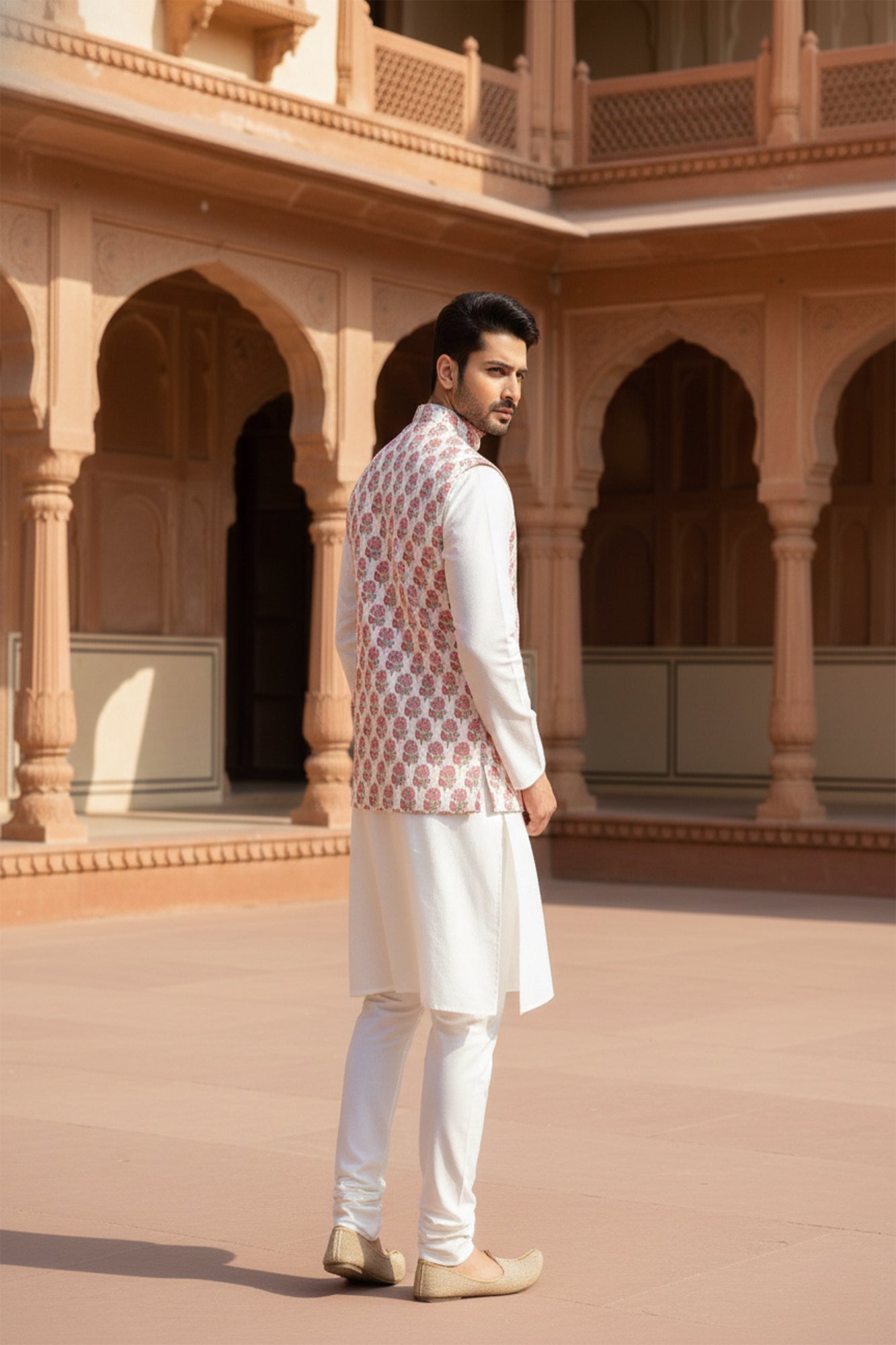 Rose Glow Mens Jacket & Kurta