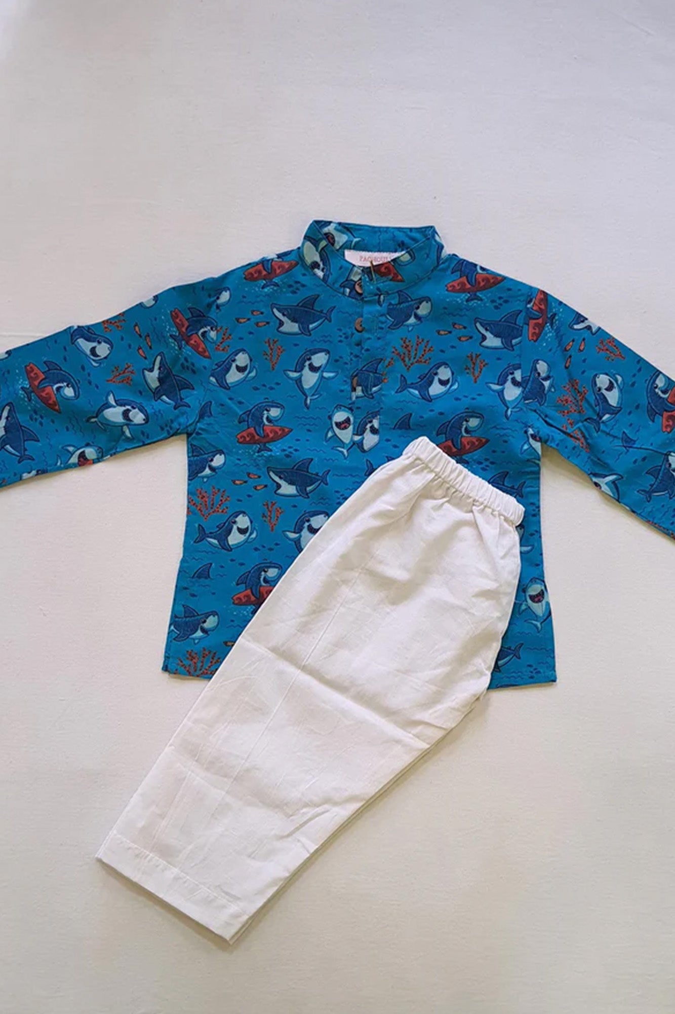Kurta Pajama Set Infant Boy Underwater Shark