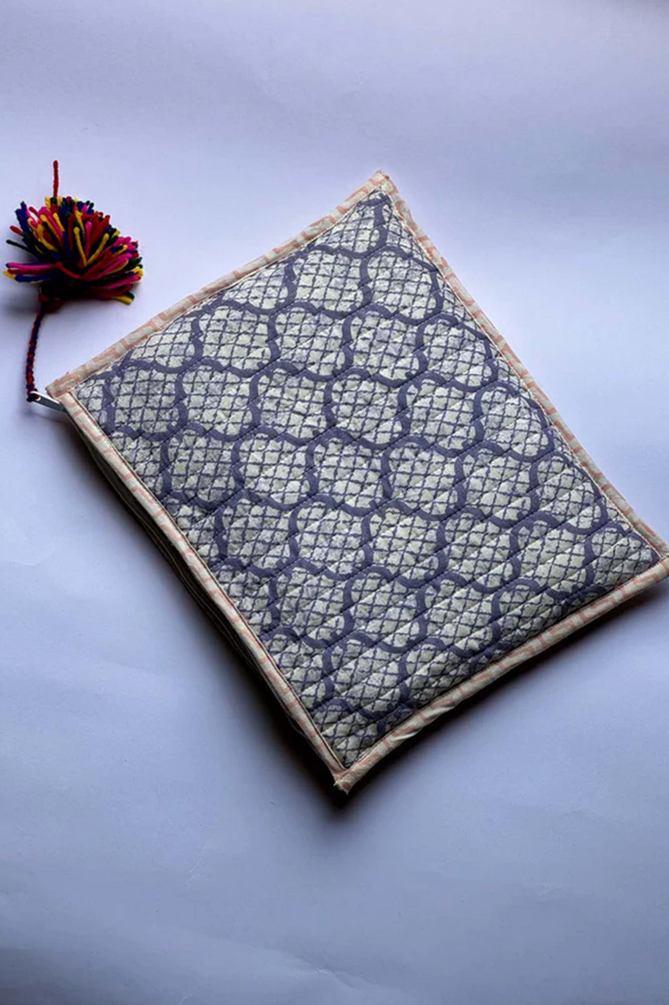Gray Moroccan Pouch Set of 3 - Flat Quilted