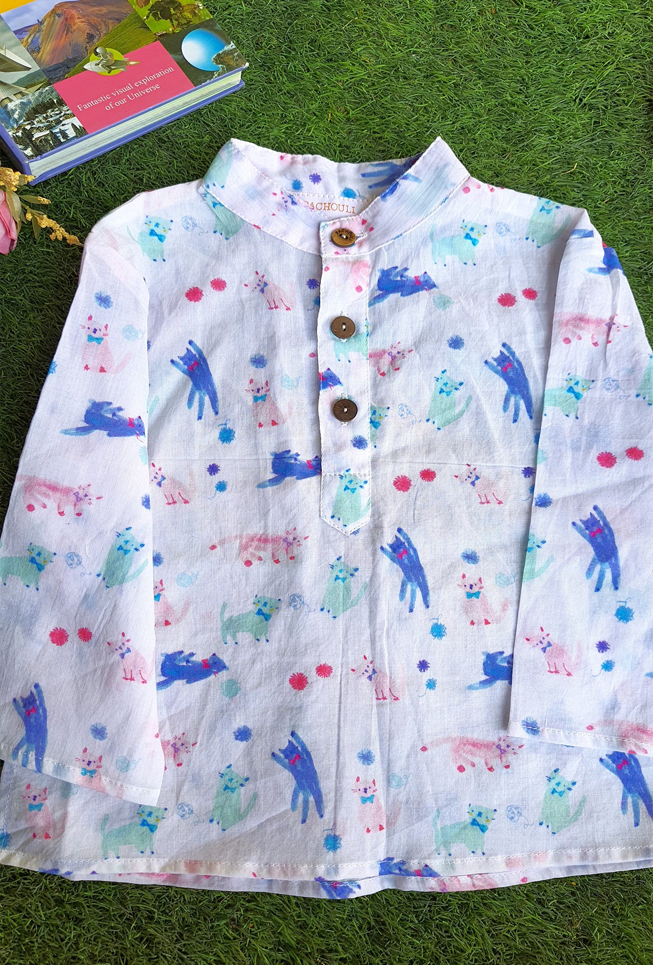 Blue Cats Kurta With Pajama
