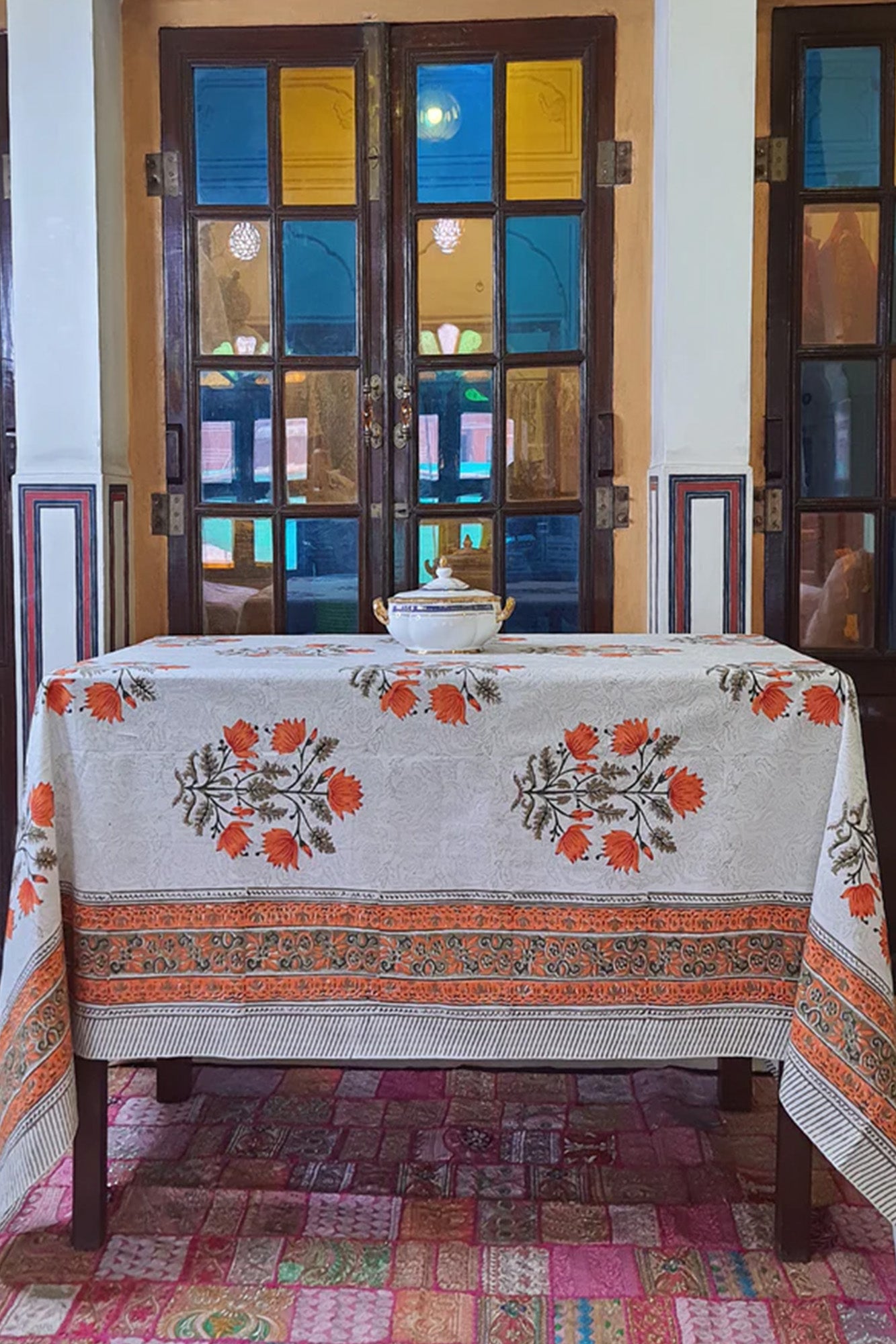 Saffron Lotus Table Cover