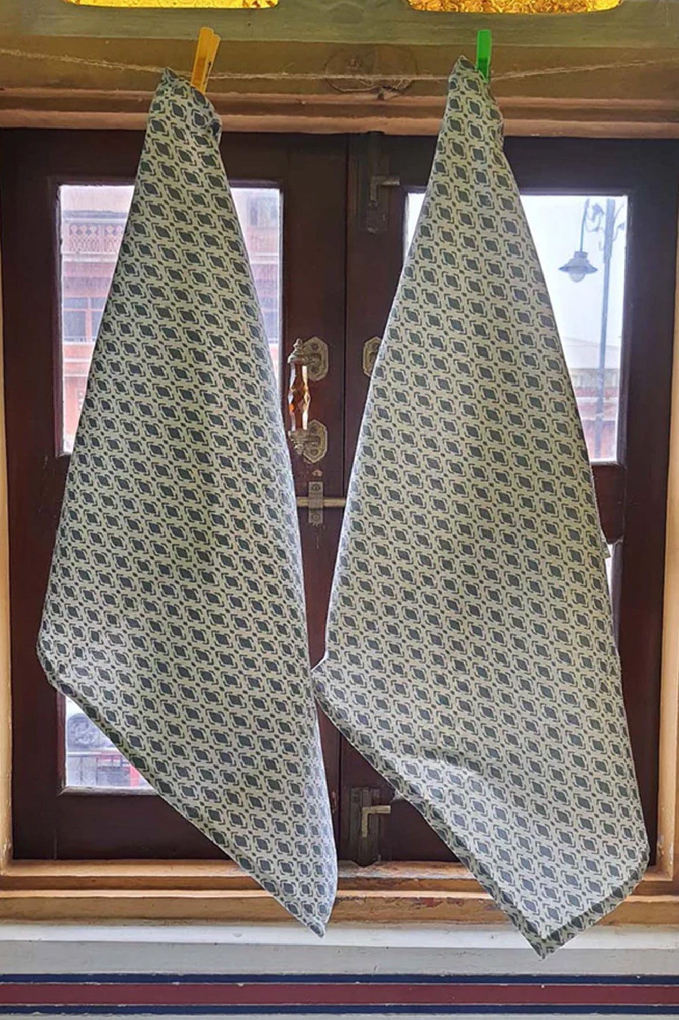 Grey Ikkat Kitchen Towel Set