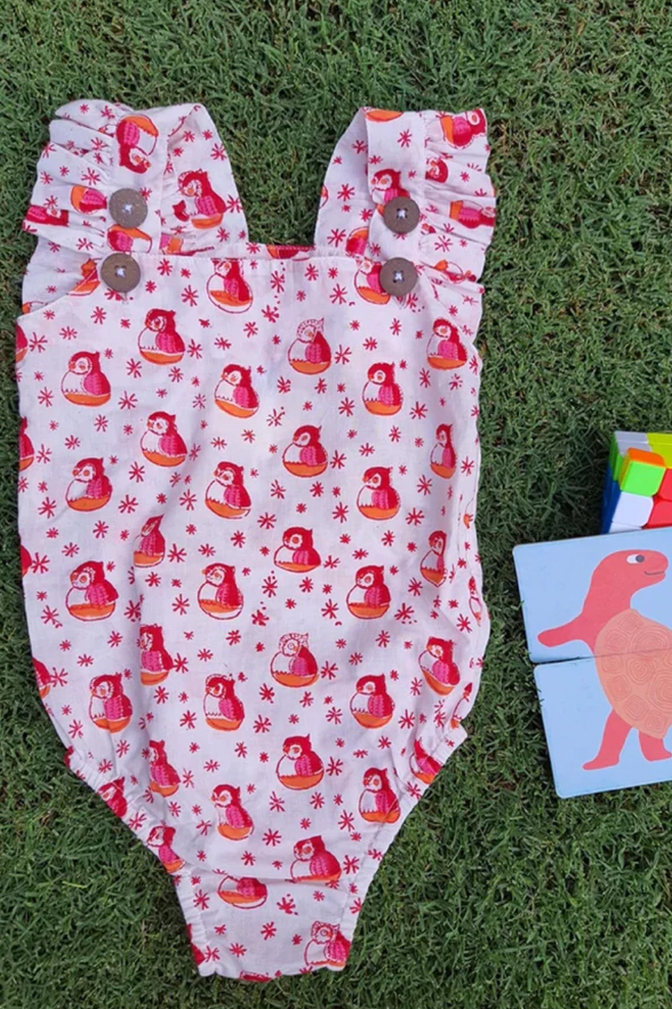 Red Owl Infant Rompers