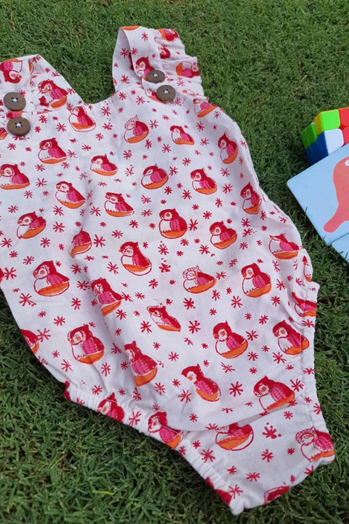 Red Owl Infant Rompers