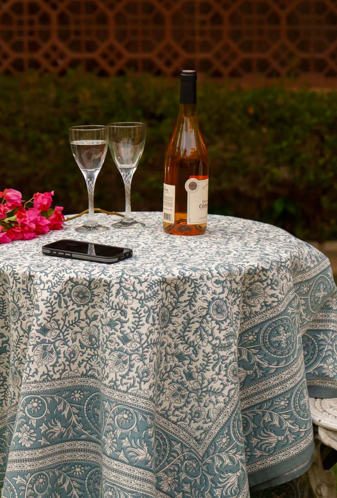 Table Cover Gray Floral Jaal