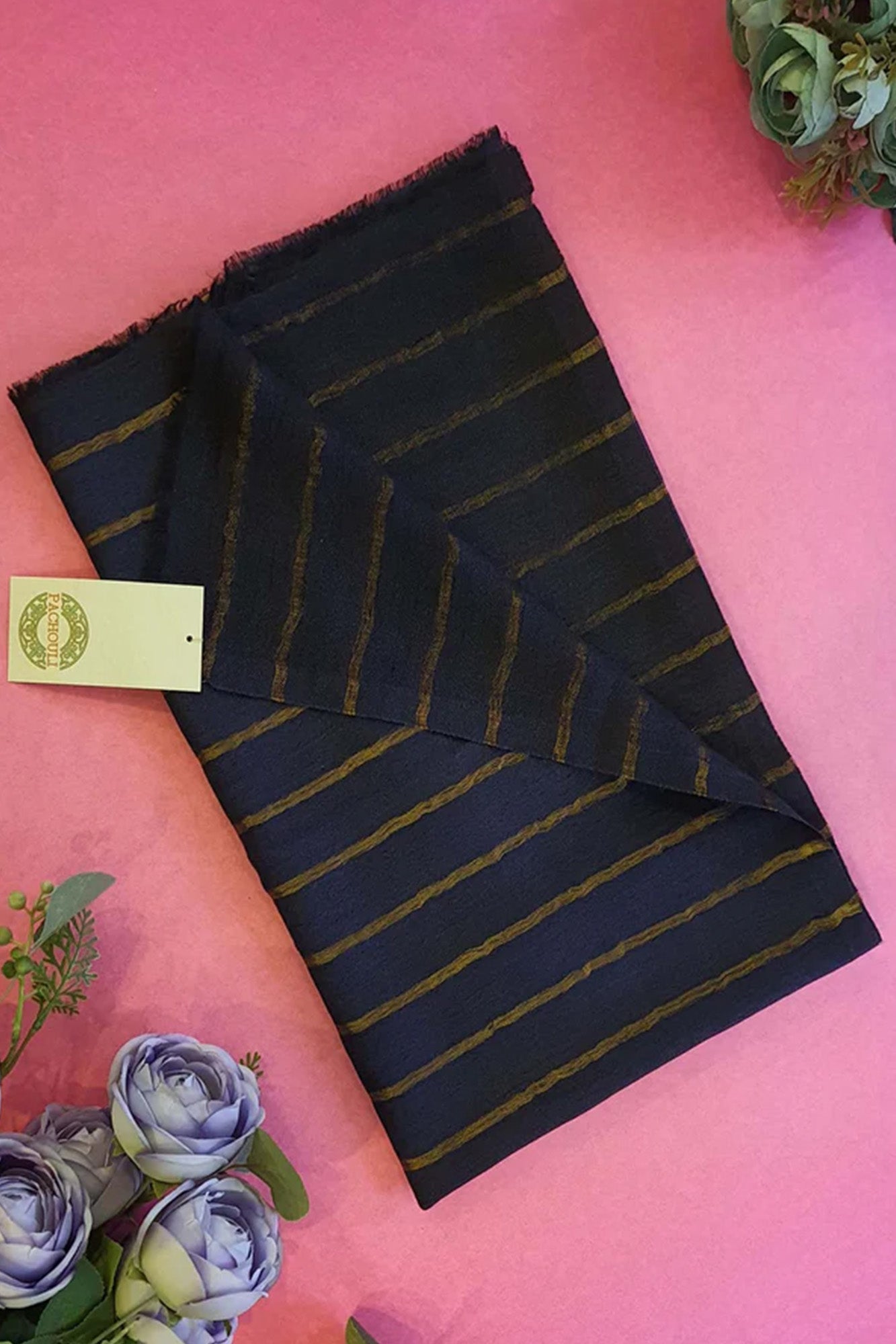 Women Pashmina Striped Blue