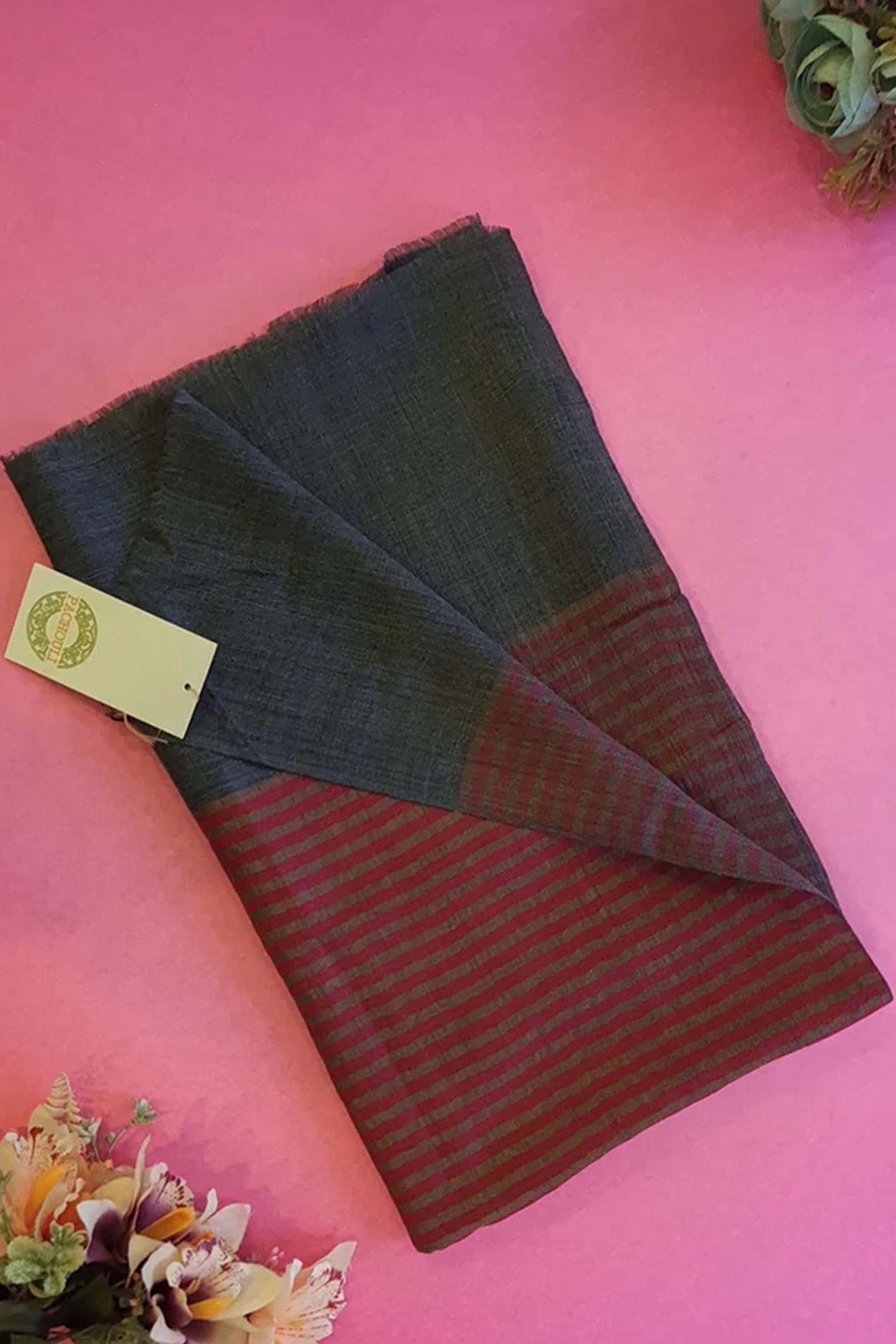 Women Pashmina Striped Maroon